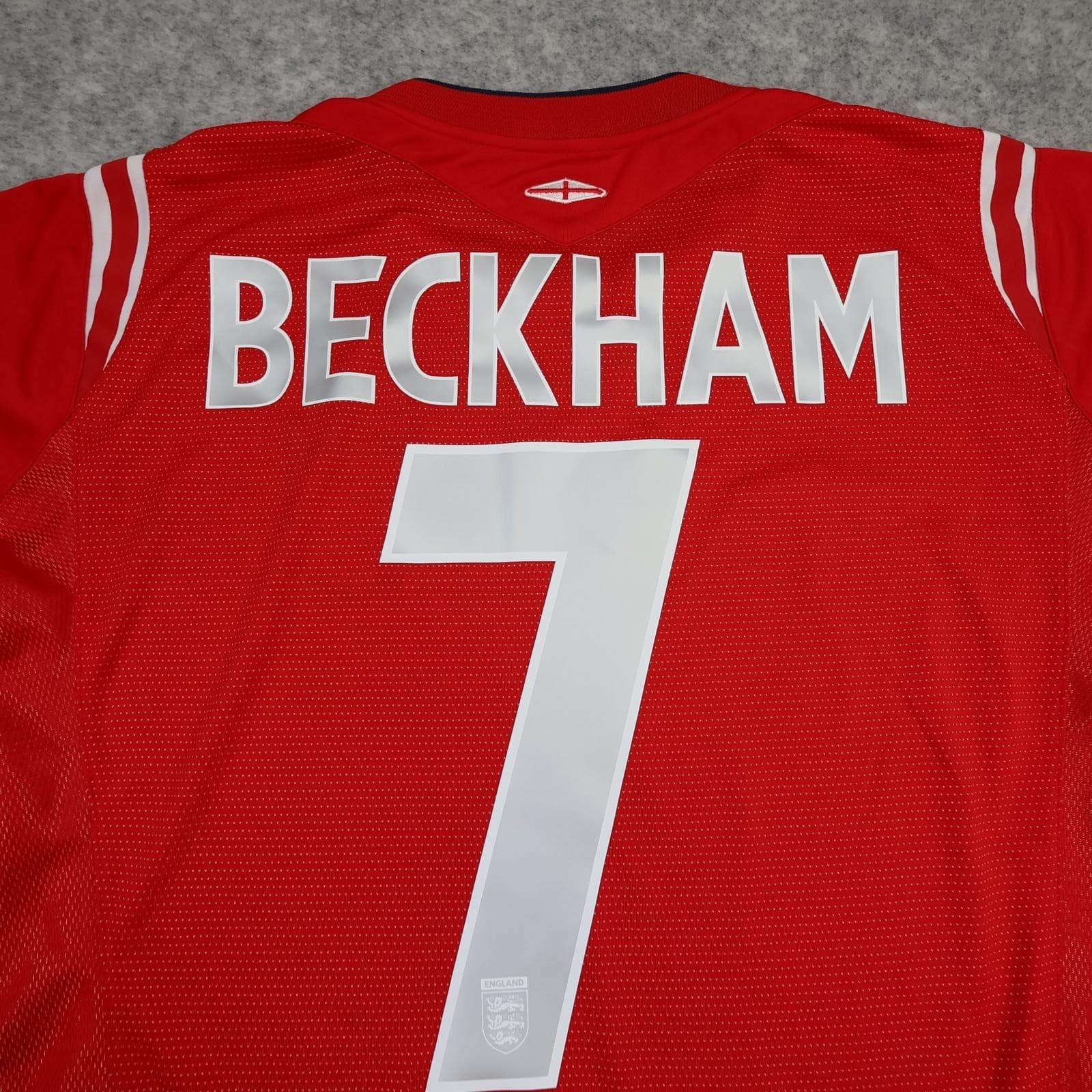 Vintage England Away Shirt Mens Medium Red 2004 2006 Football Umbro Beckham 7 photo 2