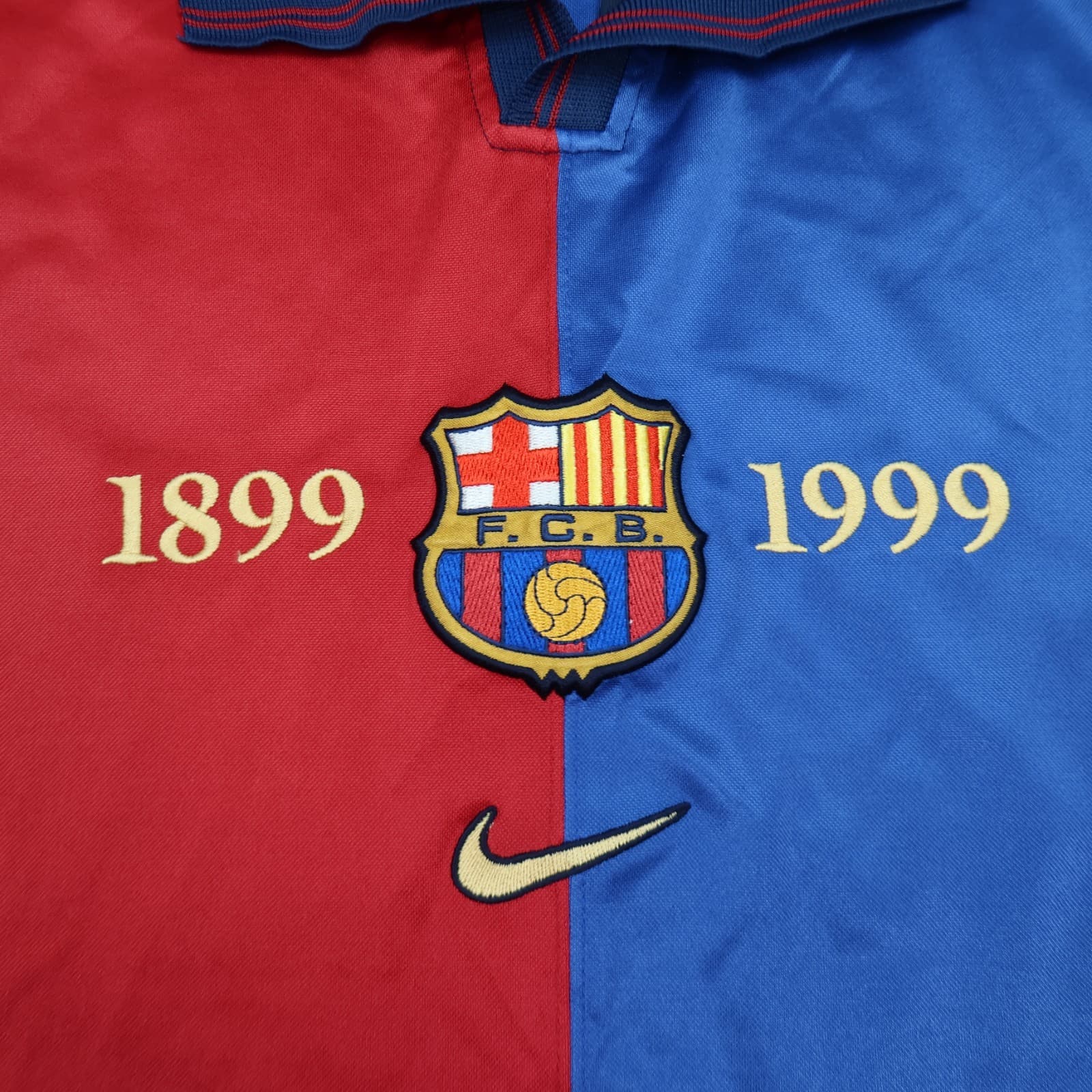 Vintage Barcelona Shirt Extra Large Red Home Kit 1999 2000 Nike Soccer Jersey photo 3