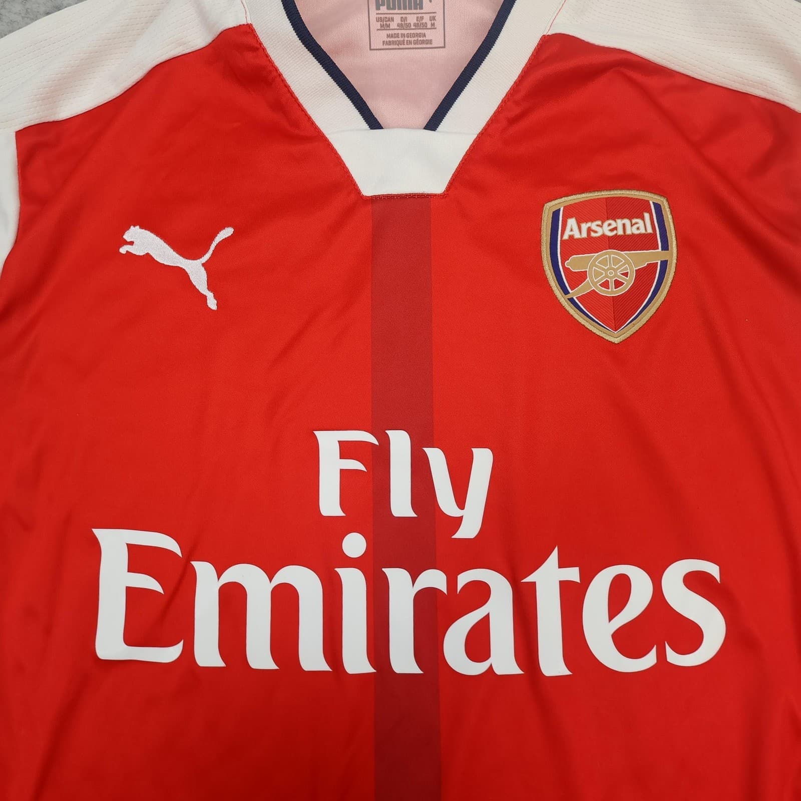 Arsenal Shirt Mens Medium Red Home Long Sleeve 2016 2017 Football Puma Jersey photo 3