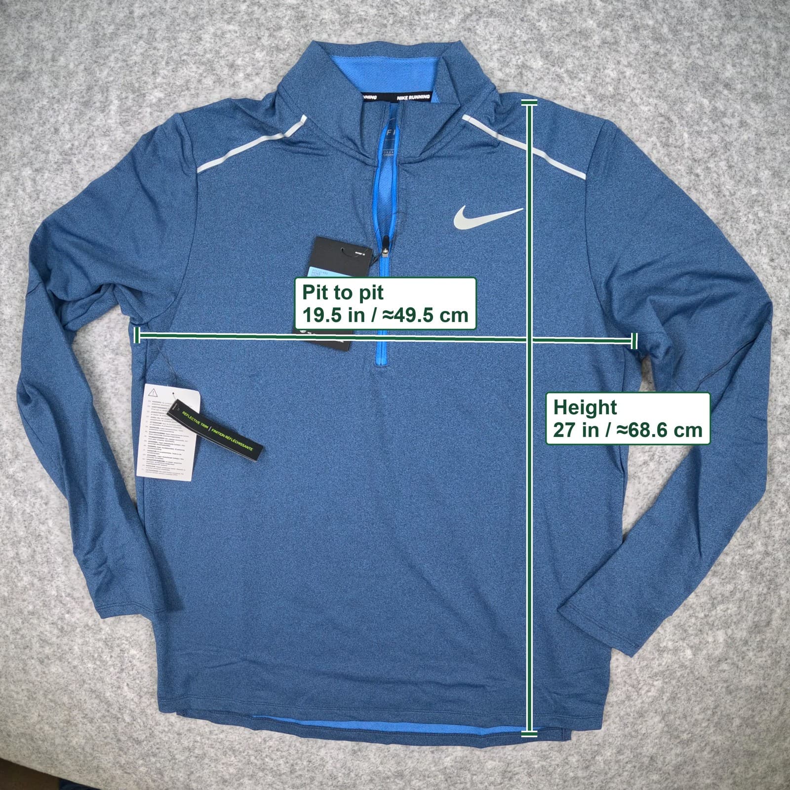 Nike Element 3.0 Tracksuit Medium Blue Half Zip Running Pullover Lightweight Men photo 6