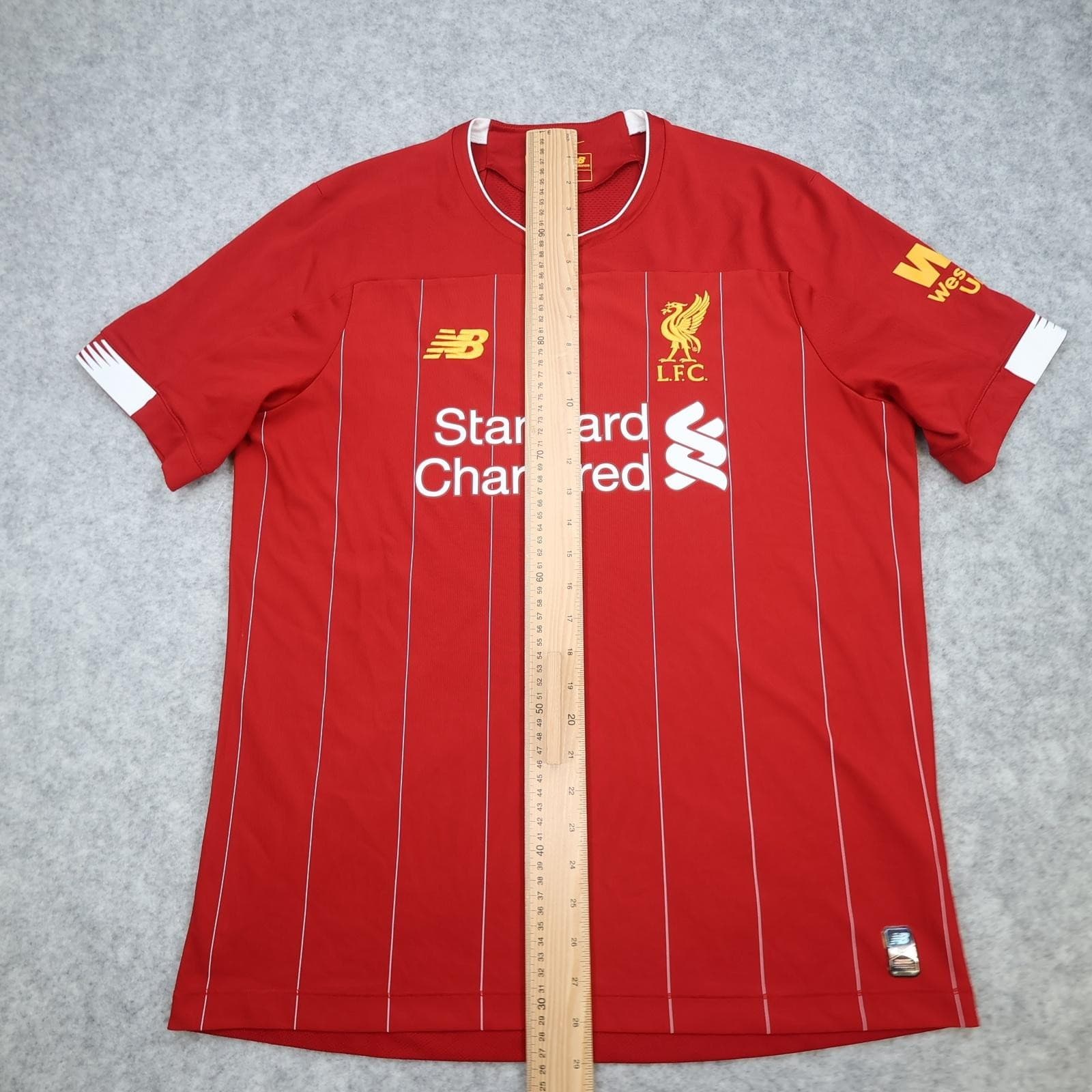 Liverpool Shirt Mens Large Red Home 2019 Football New Balance Standard Chartered photo 11