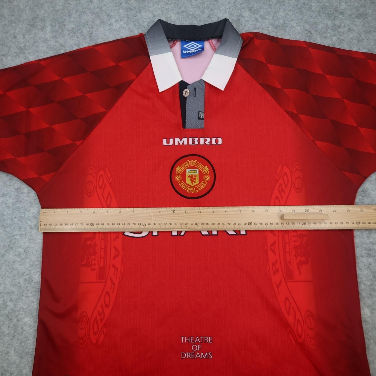 Vintage Manchester United Shirt Mens Large Red Home 1996 1998 Umbro Sharp 90s photo 10