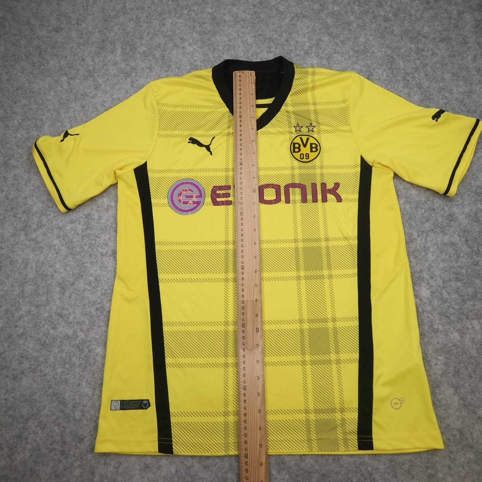 Borussia Dortmund Shirt Mens Large Yellow Home Bundesliga 2013 2014 Puma Evonik photo 14