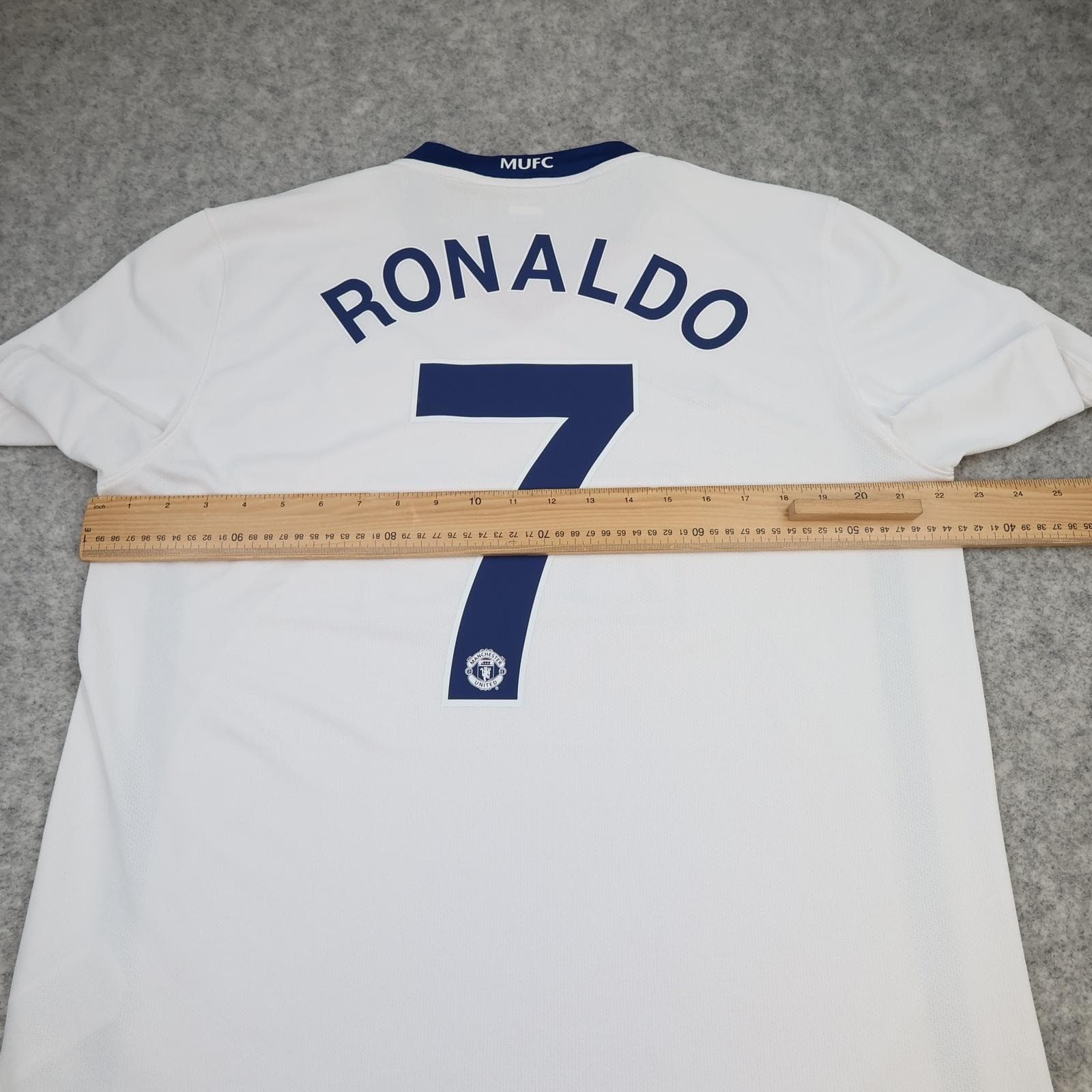 Manchester United Shirt Mens Large White Away 2008 2009 Nike AIG Ronaldo 7 photo 12