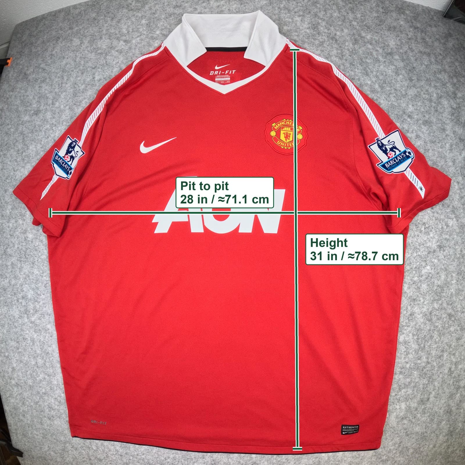Manchester United Football Shirt 3XL Red Home 2010 11 Nike Berbatov 9 Jersey photo 3