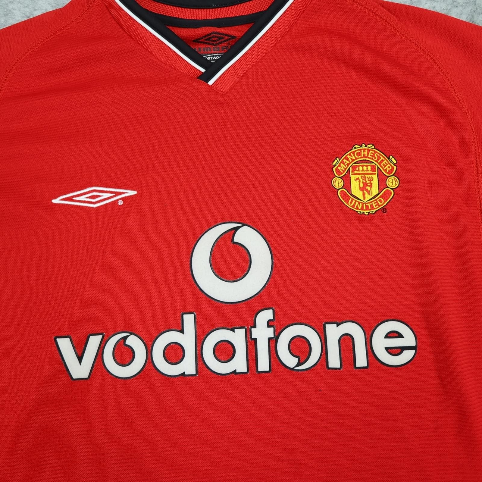 Vintage Manchester United Shirt Mens Medium Red Home 2000 2002 Umbro Stam 6 photo 5