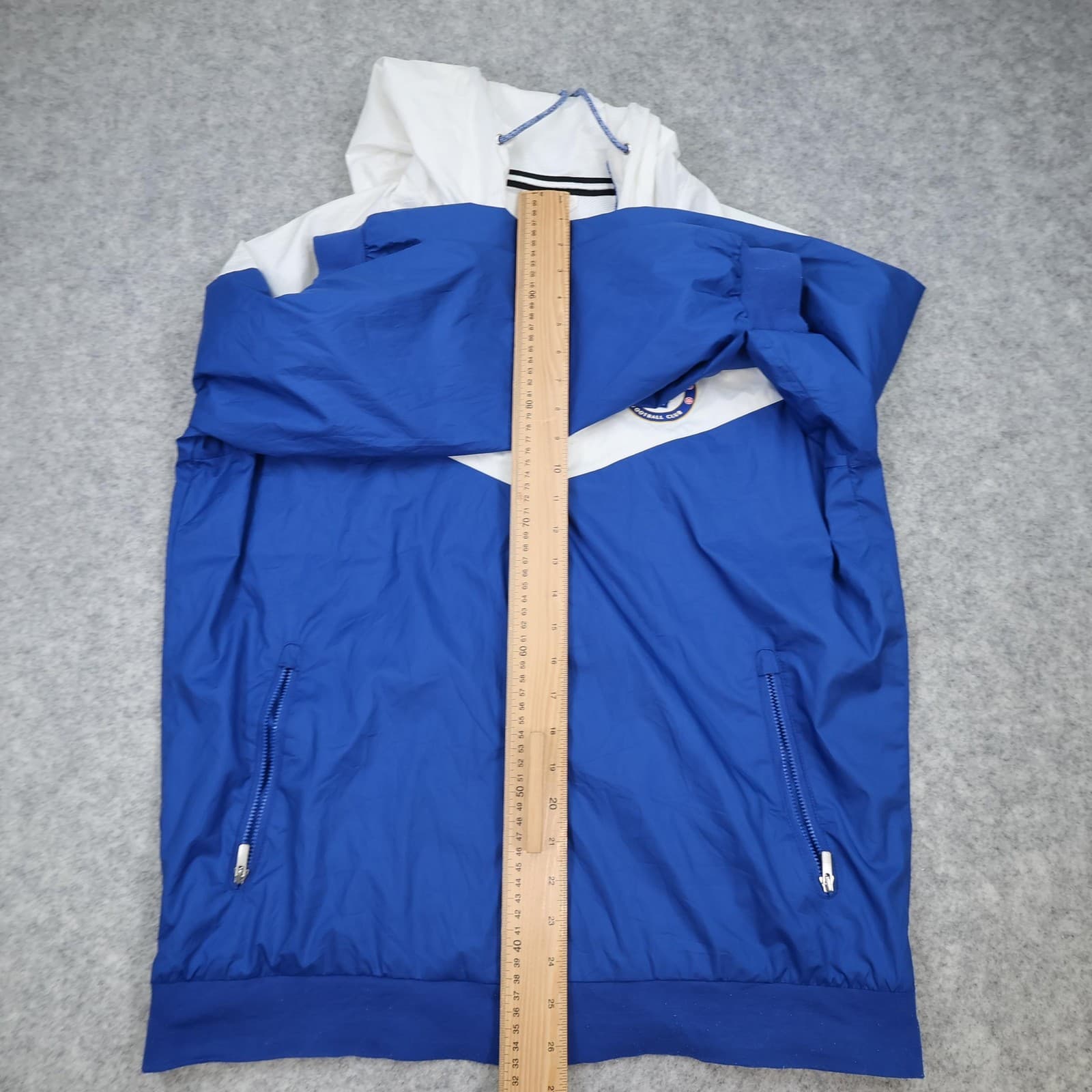 Chelsea FC Jacket Mens Large Blue White 2017 2018 Nike Hooded Rain Full Zip Top photo 10