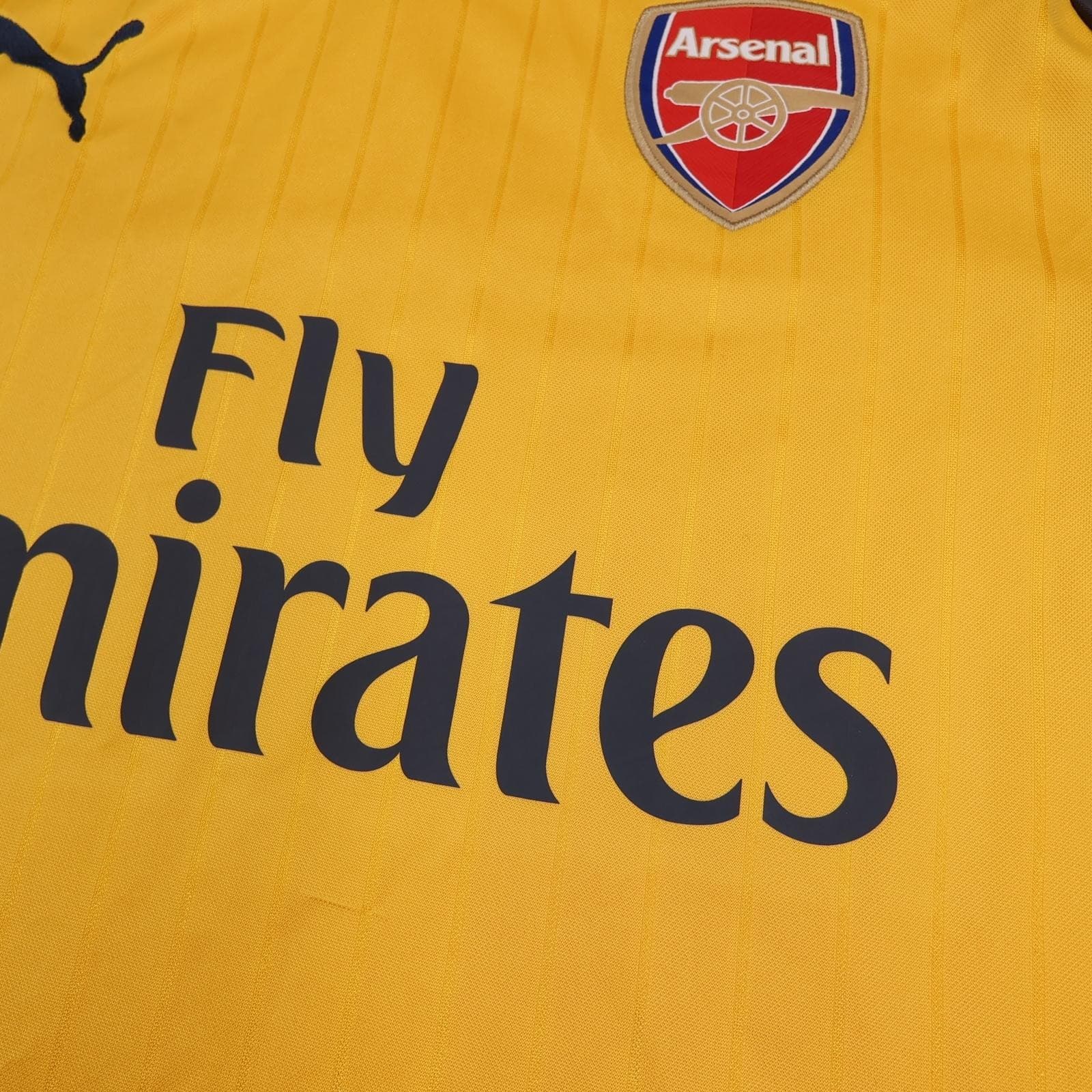 Arsenal Away Shirt Mens Medium Yellow 2016 2017 Football Puma Soccer Jersey photo 5