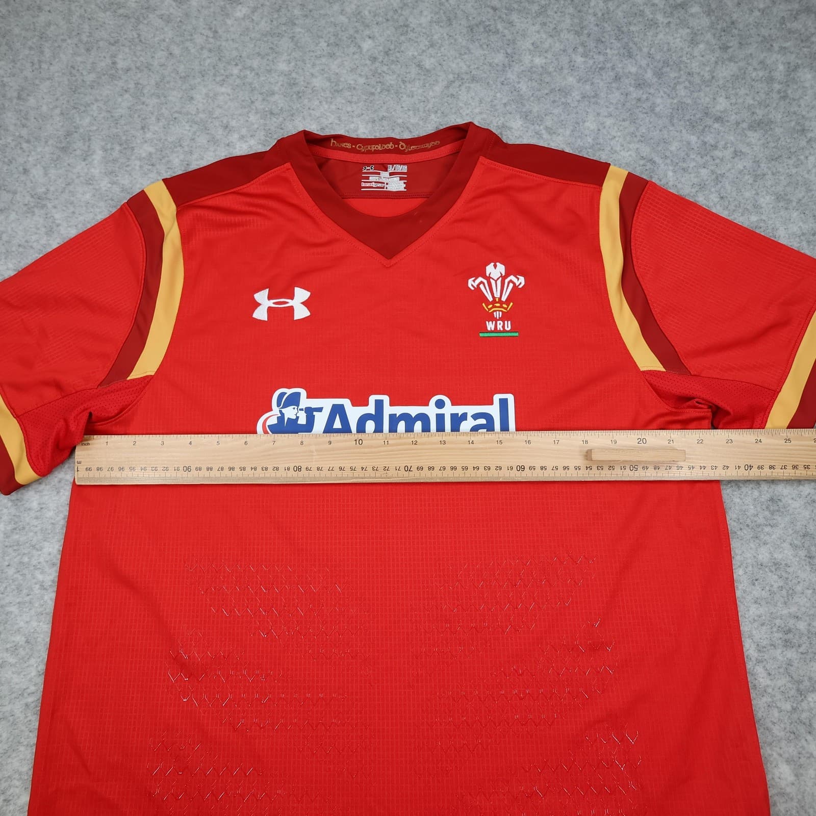 Wales Rugby Shirt Mens XL Red Rugby Union Under Armour Admiral 2016 Jersey photo 10