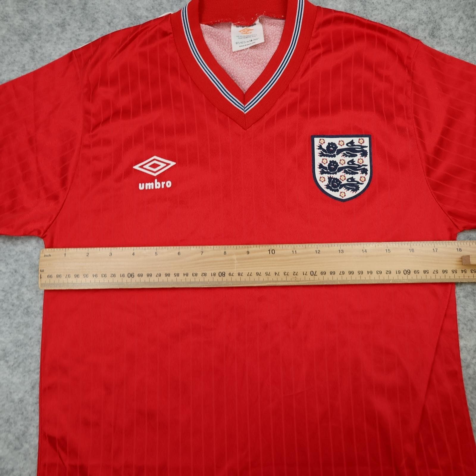 Vintage England Away Shirt Mens Medium Red 1984 1987 Umbro Made In England photo 8