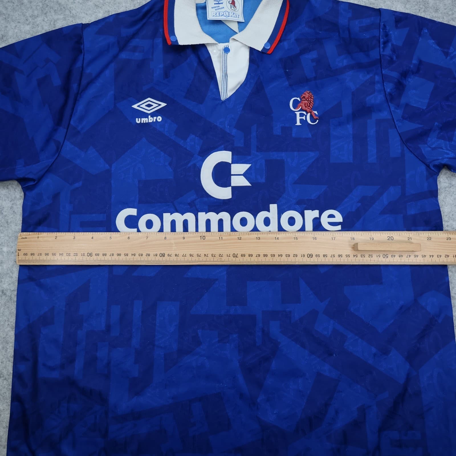 Vintage Chelsea Shirt Large Blue Home Shirt 1991 1993 Umbro Commodore Jersey photo 11