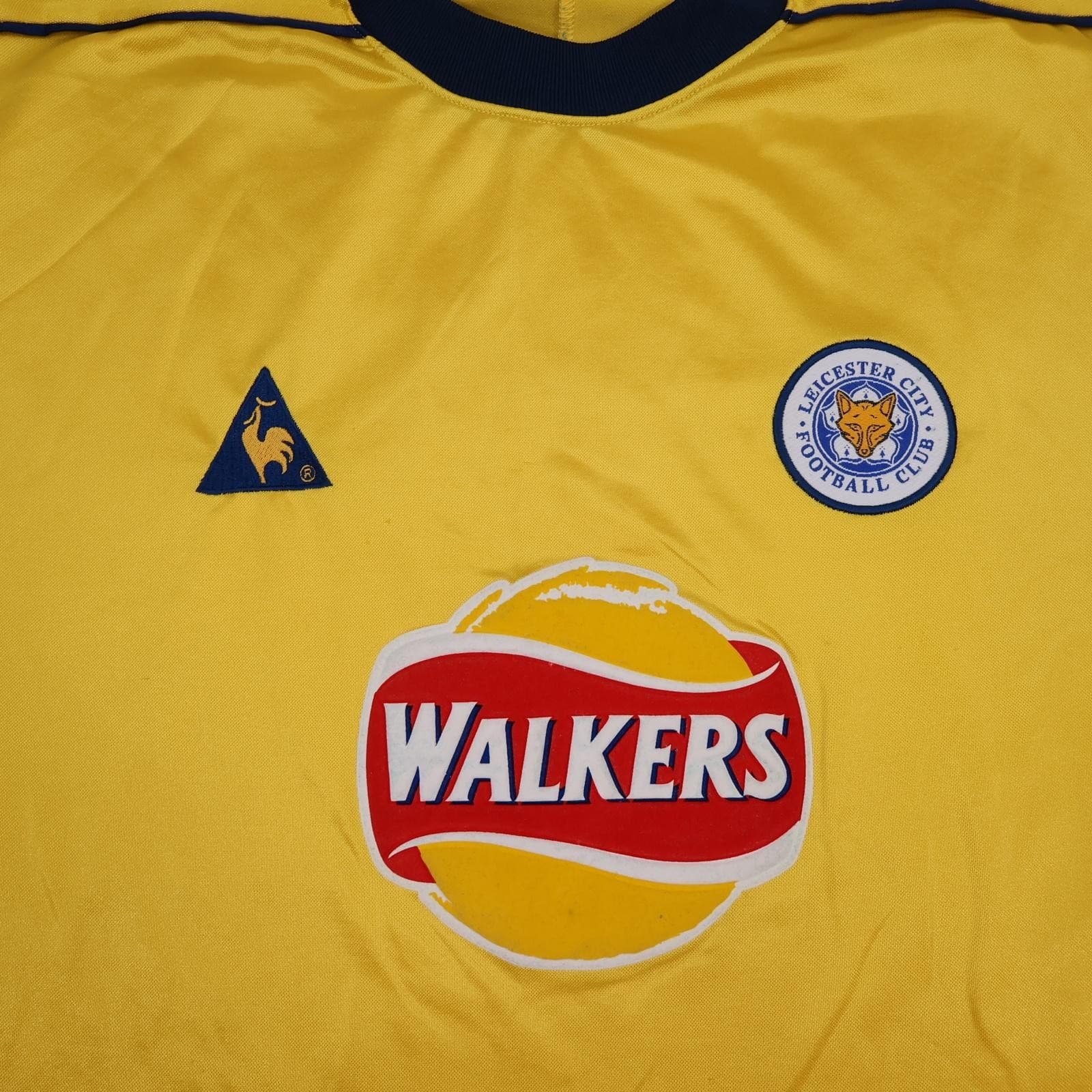 Vintage Leicester City Shirt Mens Medium Yellow Third 1999 2001 Walkers Jersey photo 3