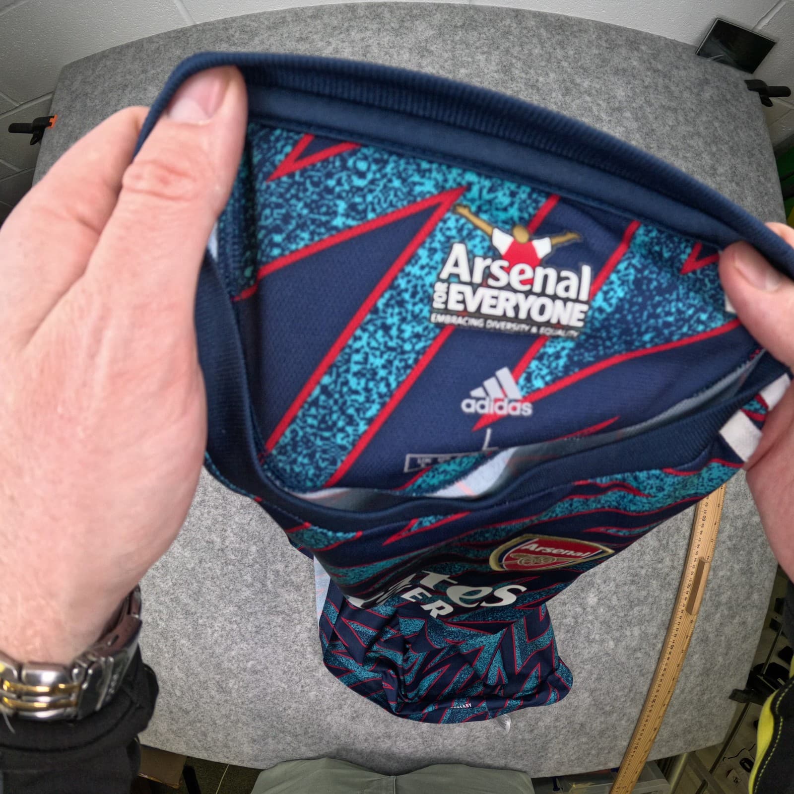 Arsenal Football Shirt Large Blue Third 2021 22 adidas Saka 7 Soccer Jersey photo 5
