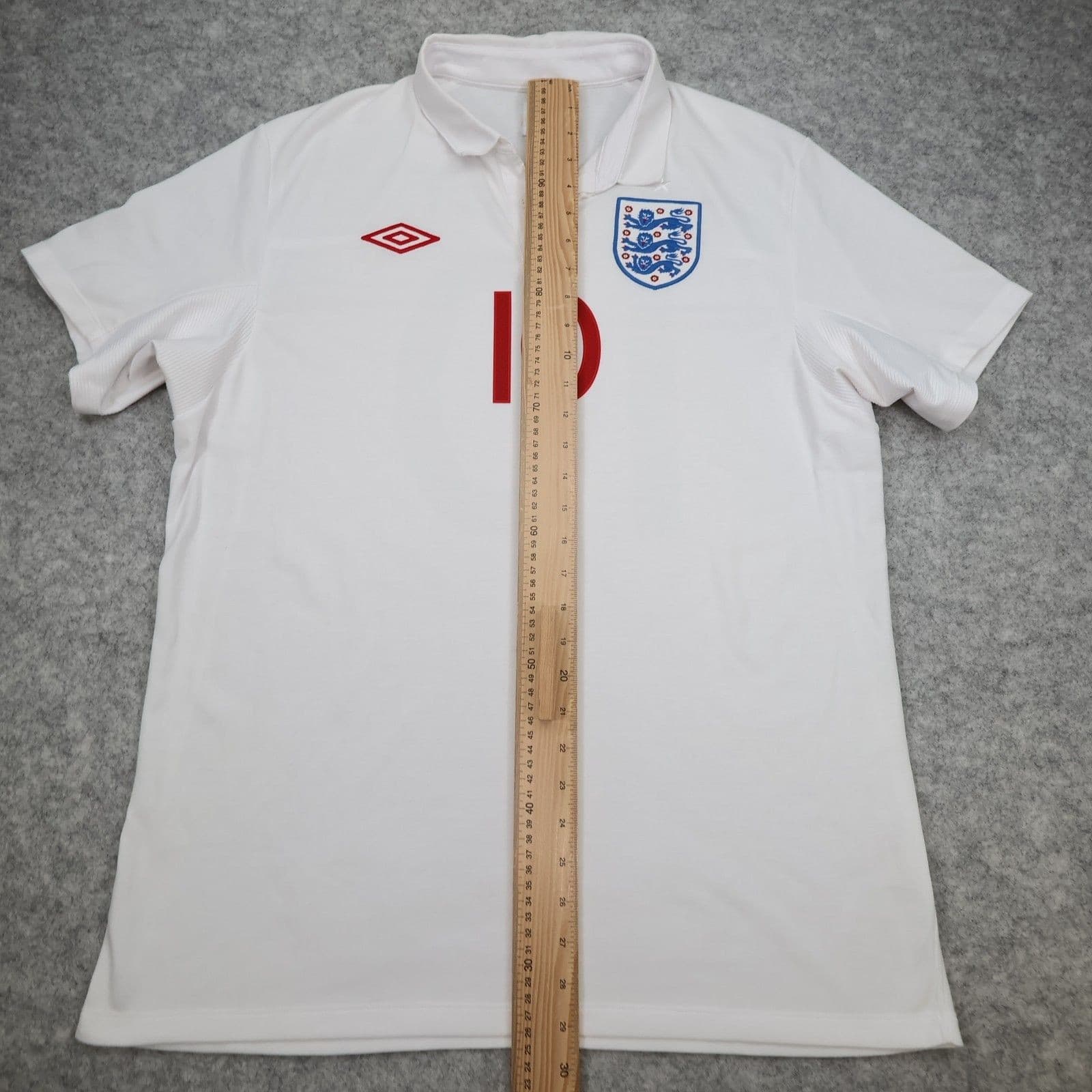 England Football Shirt Large White Home Kit Umbro 2009 2010 44 Wayne Rooney photo 11