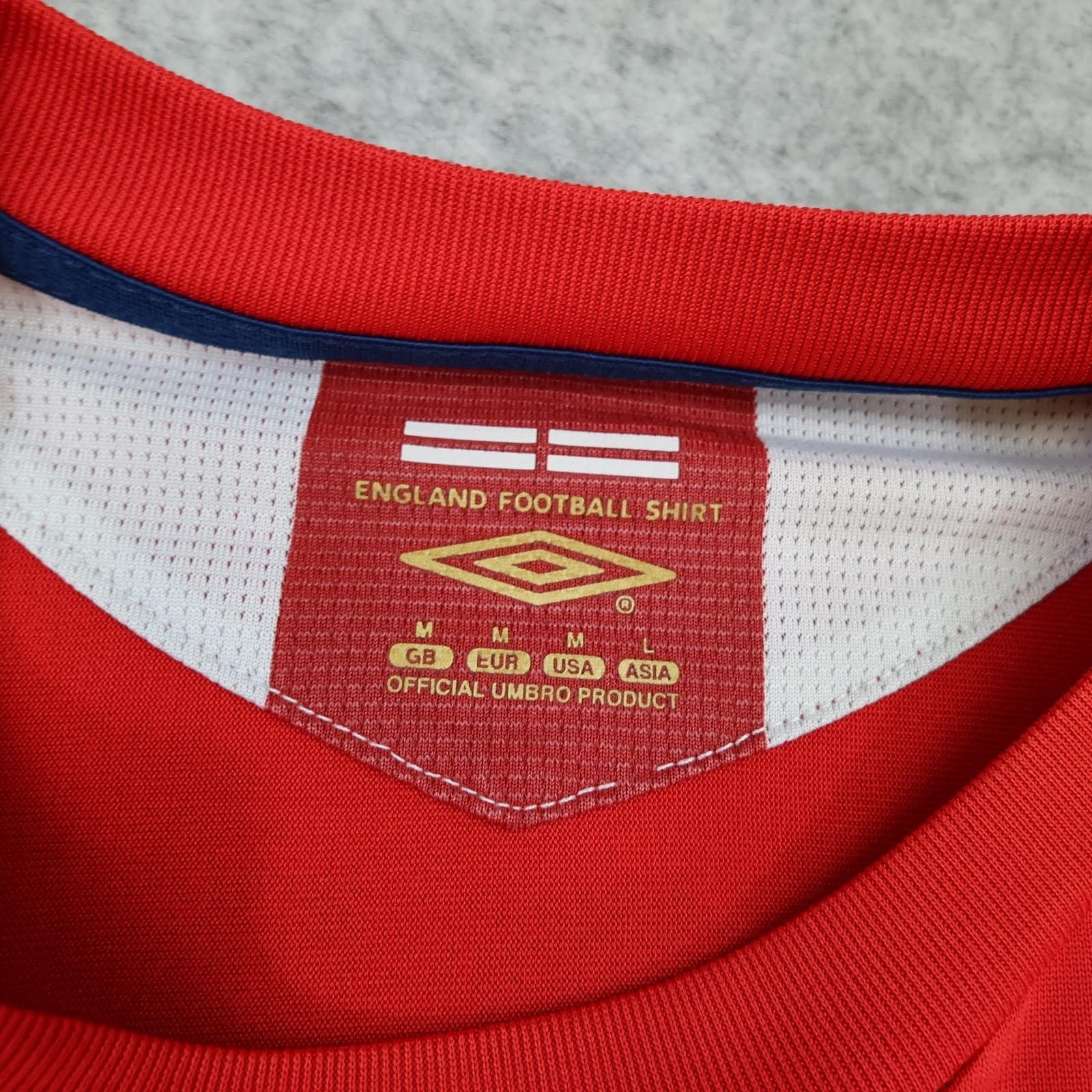 England Away Shirt Mens Medium Red 2006 2008 Football Umbro Rooney 9 Jersey photo 9