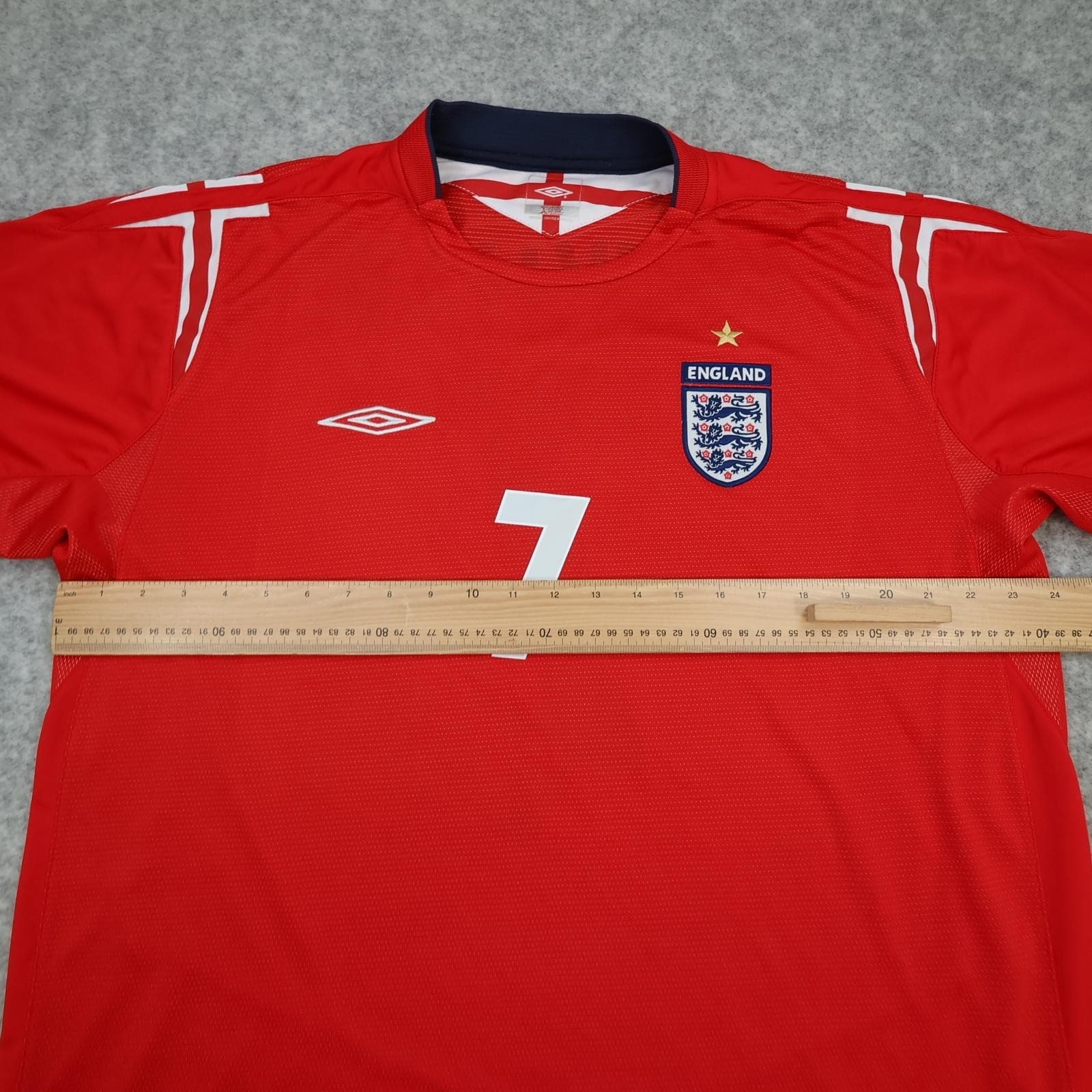 Vintage England Away Shirt Mens 2XL Red 2004 2006 Football Umbro Beckham 7 photo 12