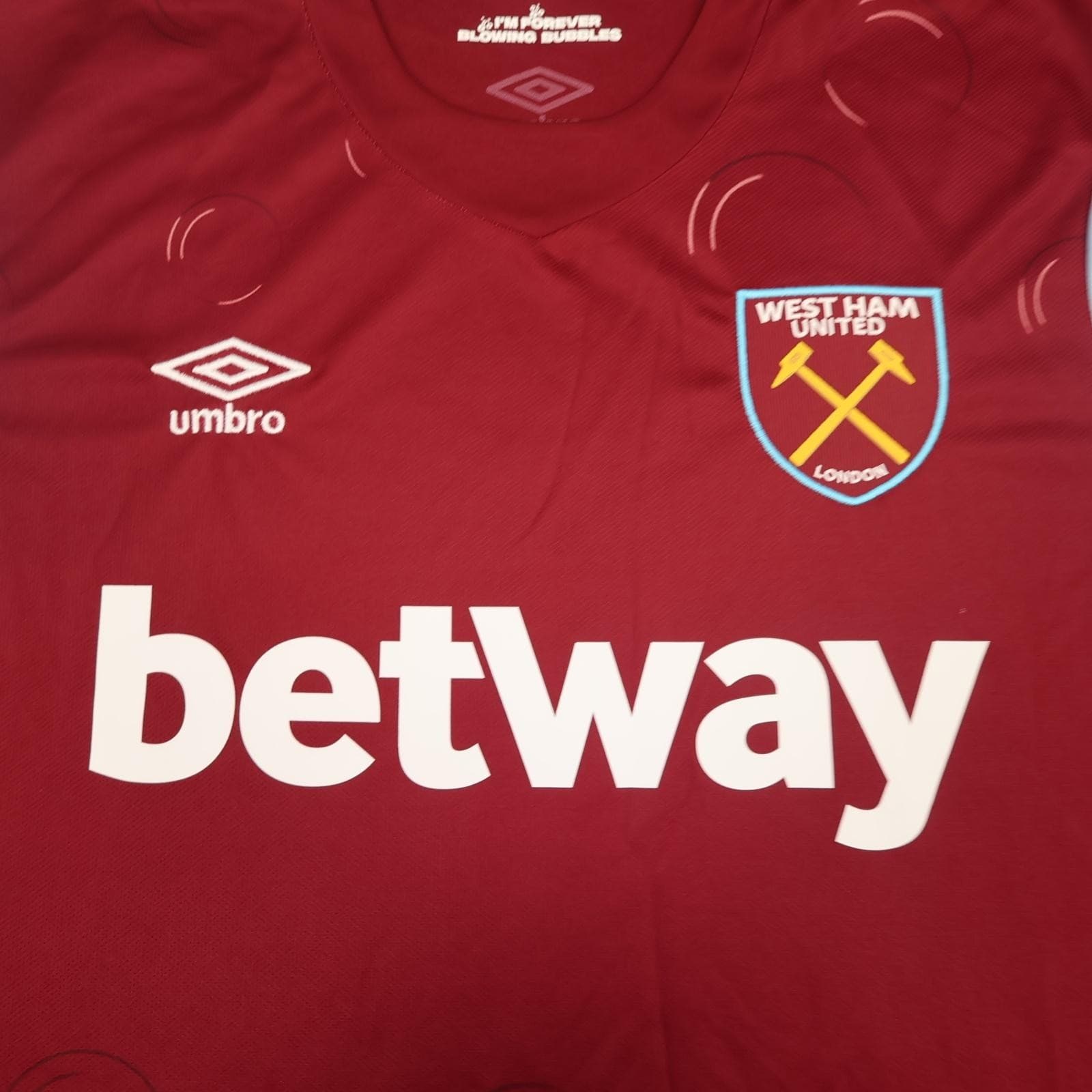 West Ham United Shirt Mens Large Red Home EPL 2023 2024 Umbro Betway Jersey photo 3