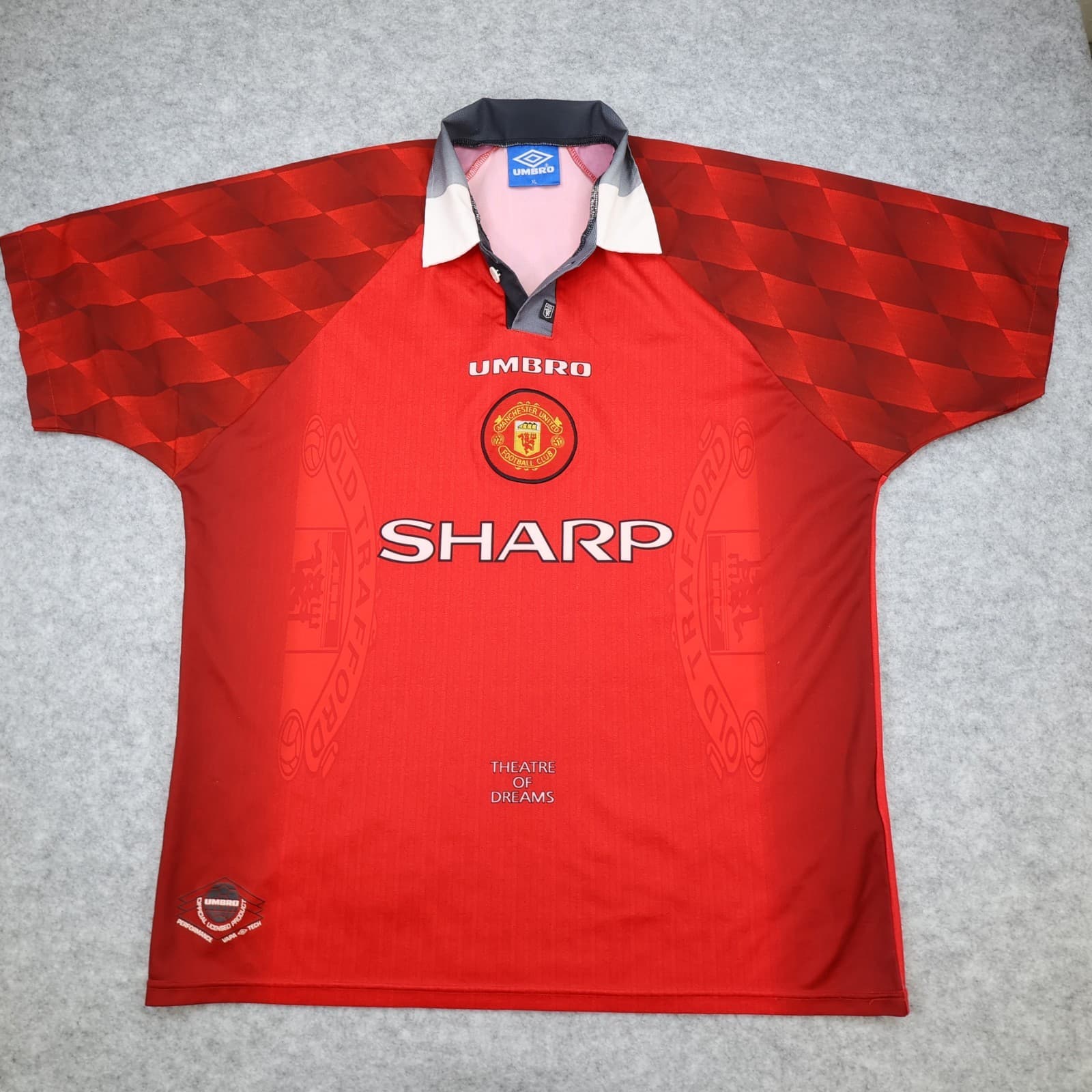 Vintage Manchester United Shirt Extra Large Red Home Kit 1996 1998 Umbro Jersey photo 2