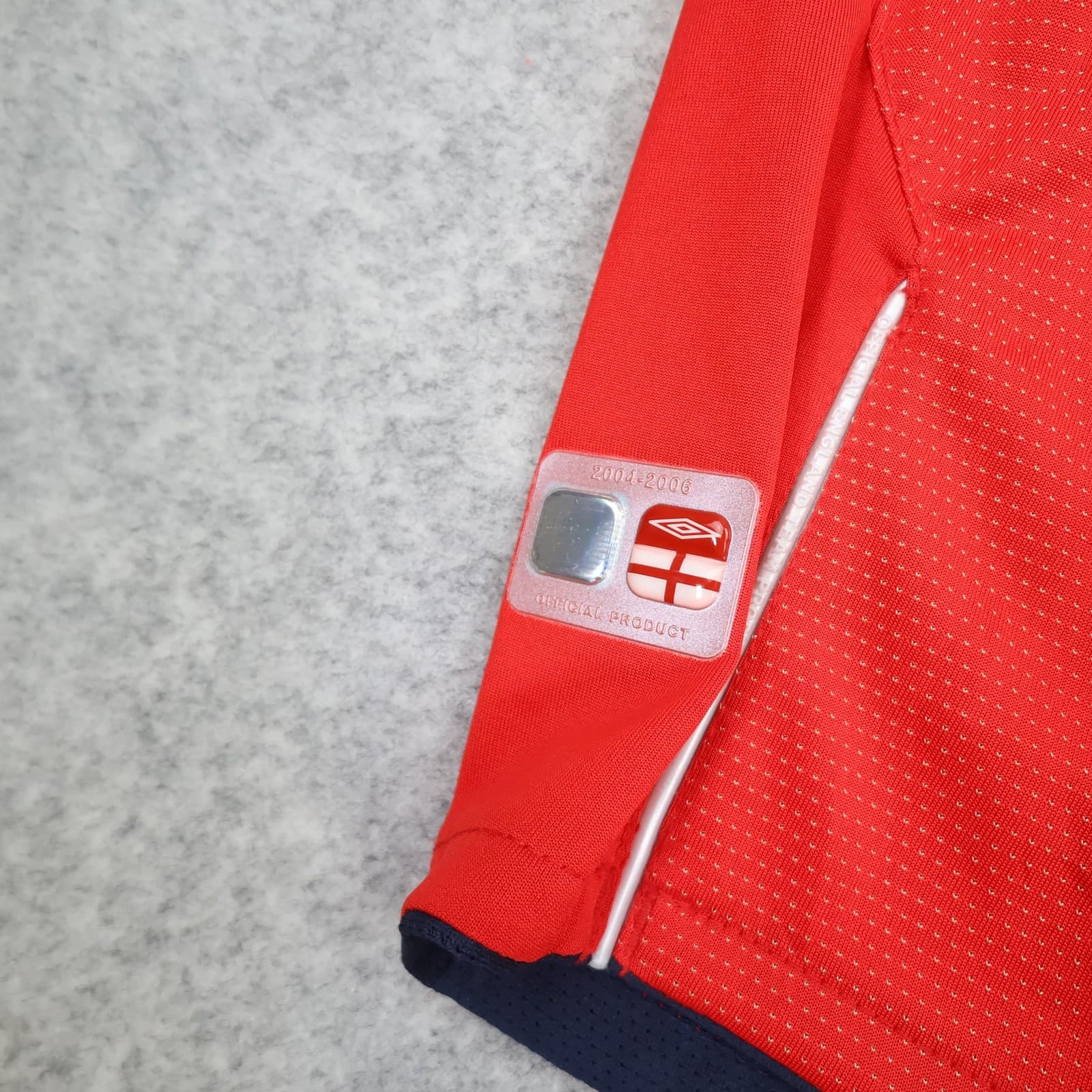 England Away Shirt Mens 2XL Red 2004 2006 Football Umbro Beckham 7 Soccer Jersey photo 7