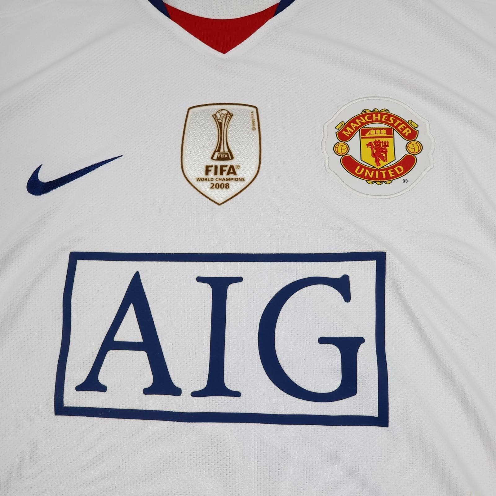 Manchester United Shirt Mens XL White Away 2008 2009 Football Nike AIG Ronaldo 7 photo 3