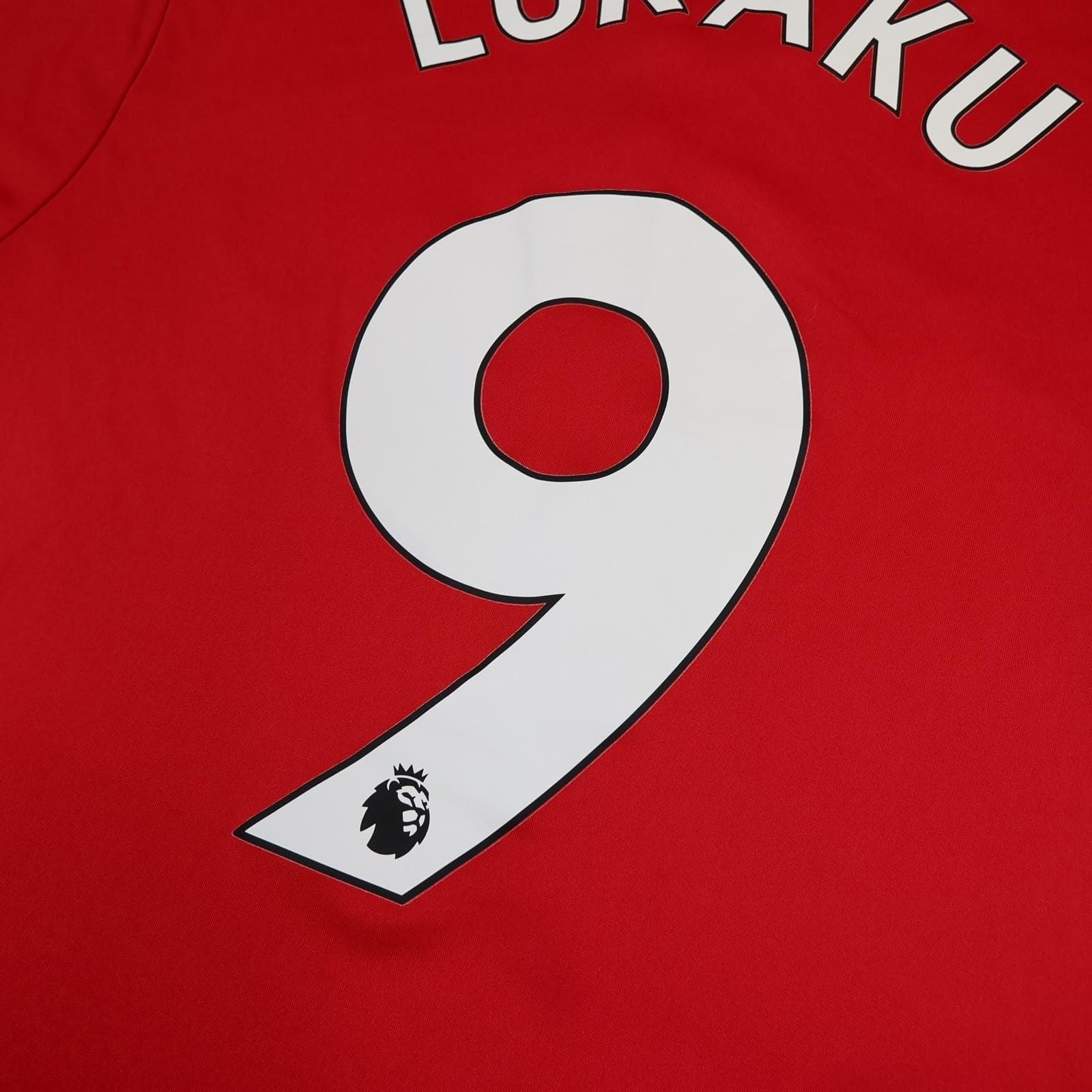 Manchester United Shirt Mens Large Red Home 2017 2018 Football Adidas Lukaku 9 photo 9