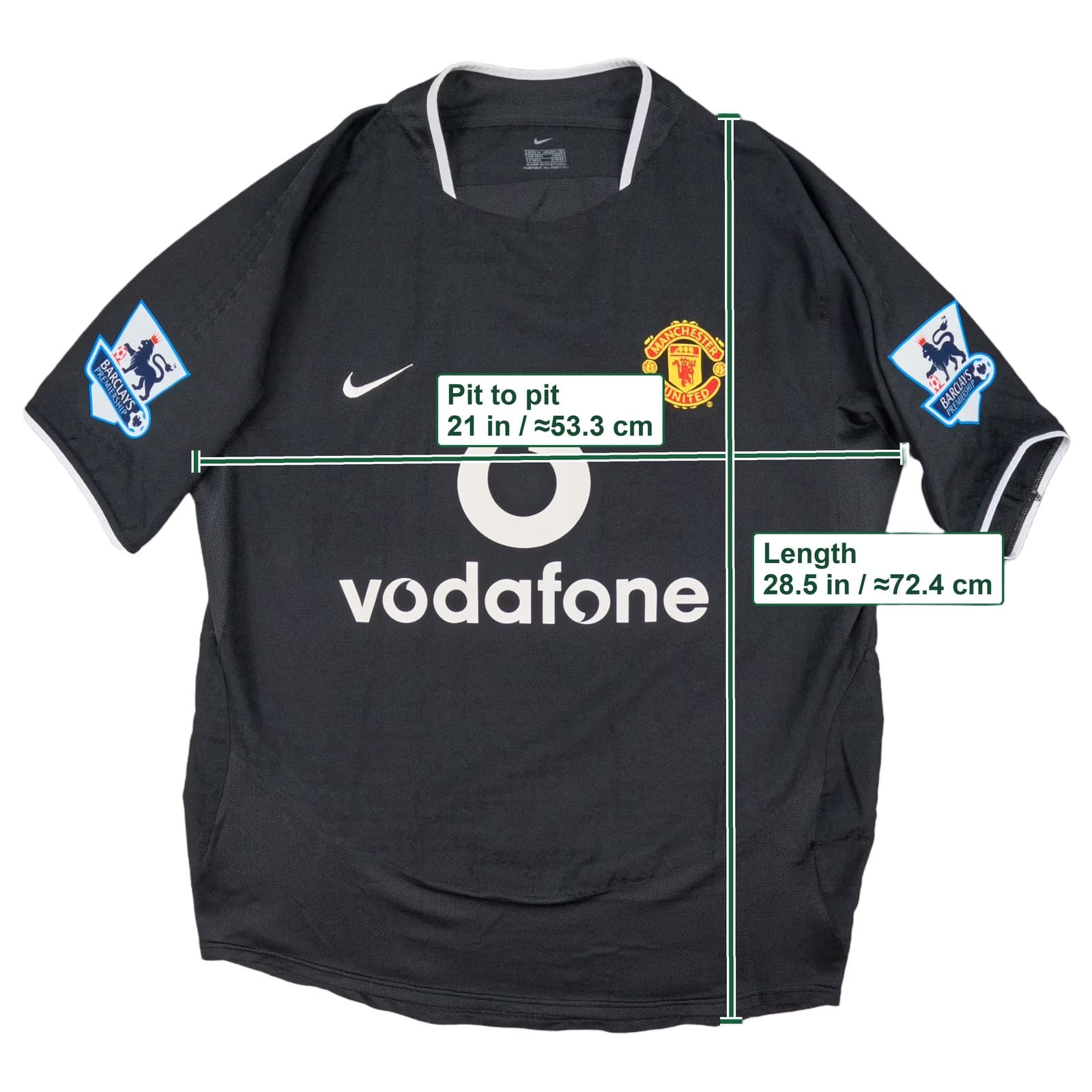 Manchester United Football Shirt Medium Black Away 2003 2005 Nike Ronaldo 7 photo 3