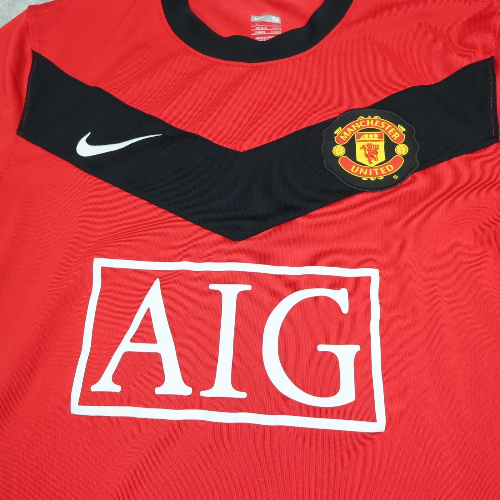 Manchester United Shirt Mens Medium Red Home 2009 2010 Football Nike Fletcher 24 photo 3