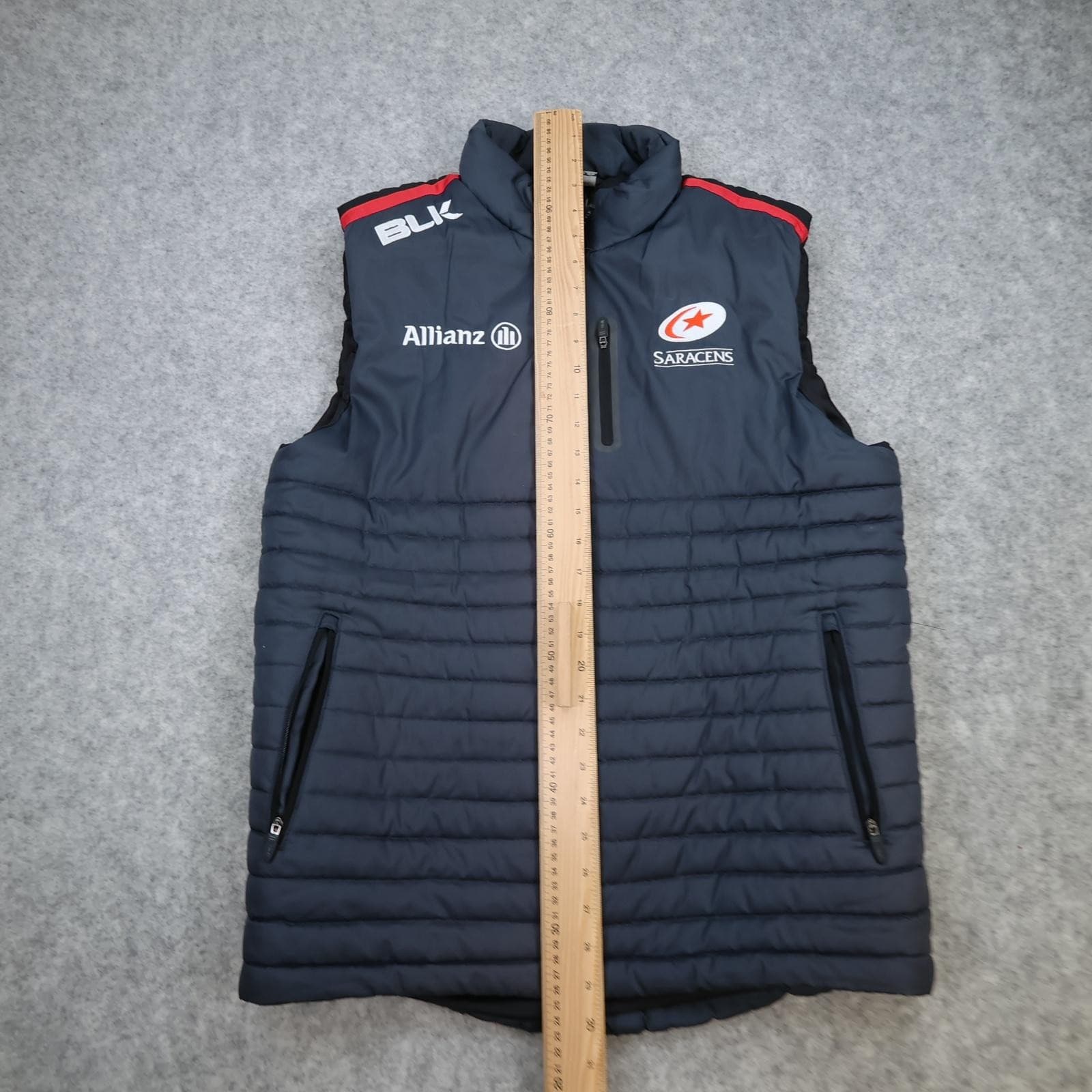 Saracens Gilet Mens Medium Blue Rugby Union BLK Allianz Puffer Bodywarmer Vest photo 11