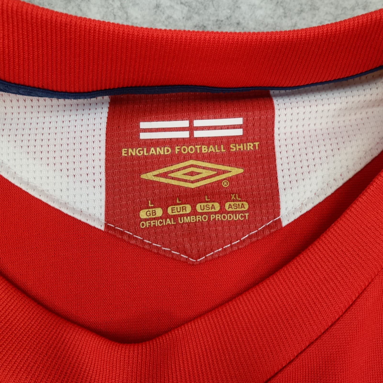 England Football Shirt Large Red Away Kit 2006 2007 2008 Umbro Wayne Rooney 9 photo 5