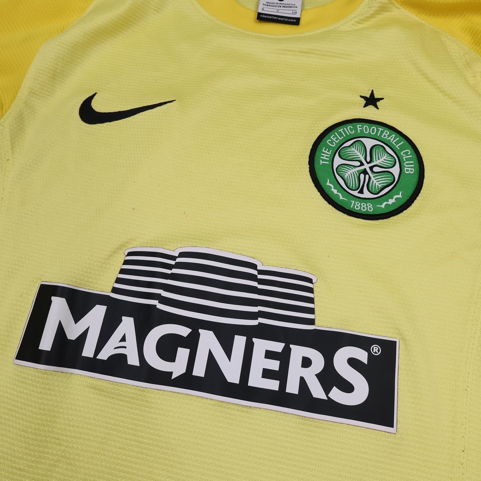 Celtic Goalkeeper Shirt Mens Small Yellow 2013 2014 SPFL Football Nike Magners photo 2