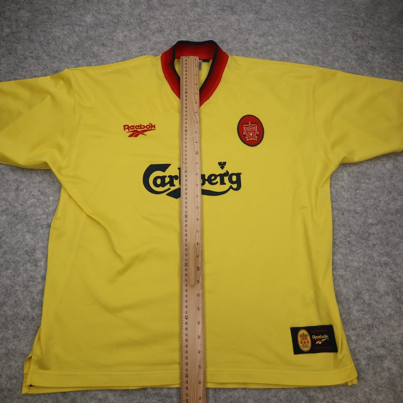 Vintage Liverpool Shirt 2XL Yellow Away Kit 1997 1999 Reebok Jersey 46/48 Fowler photo 16