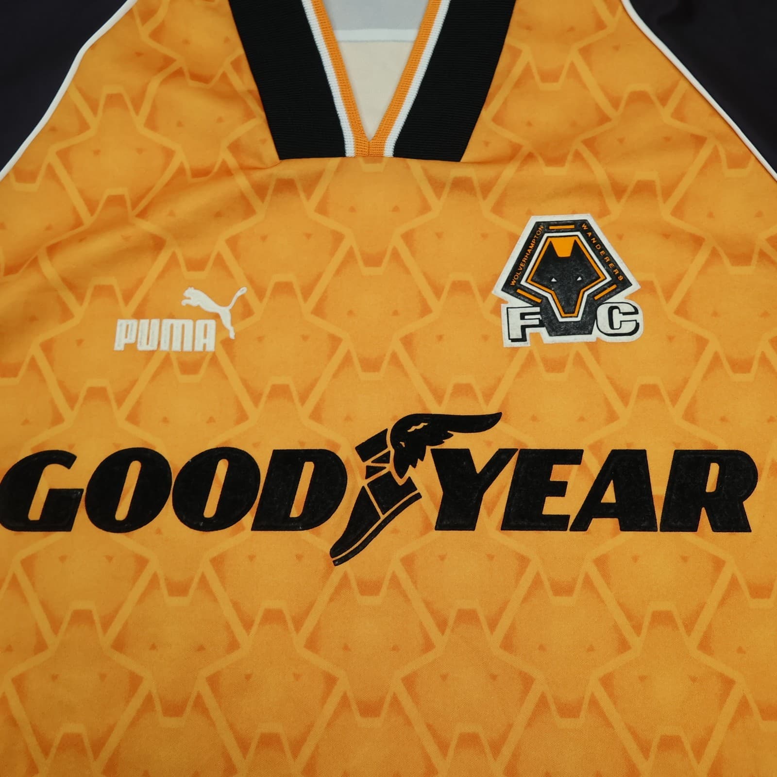 Vintage Wolves Football Shirt Large Orange Home Kit 1996 1998 Puma Jersey photo 5