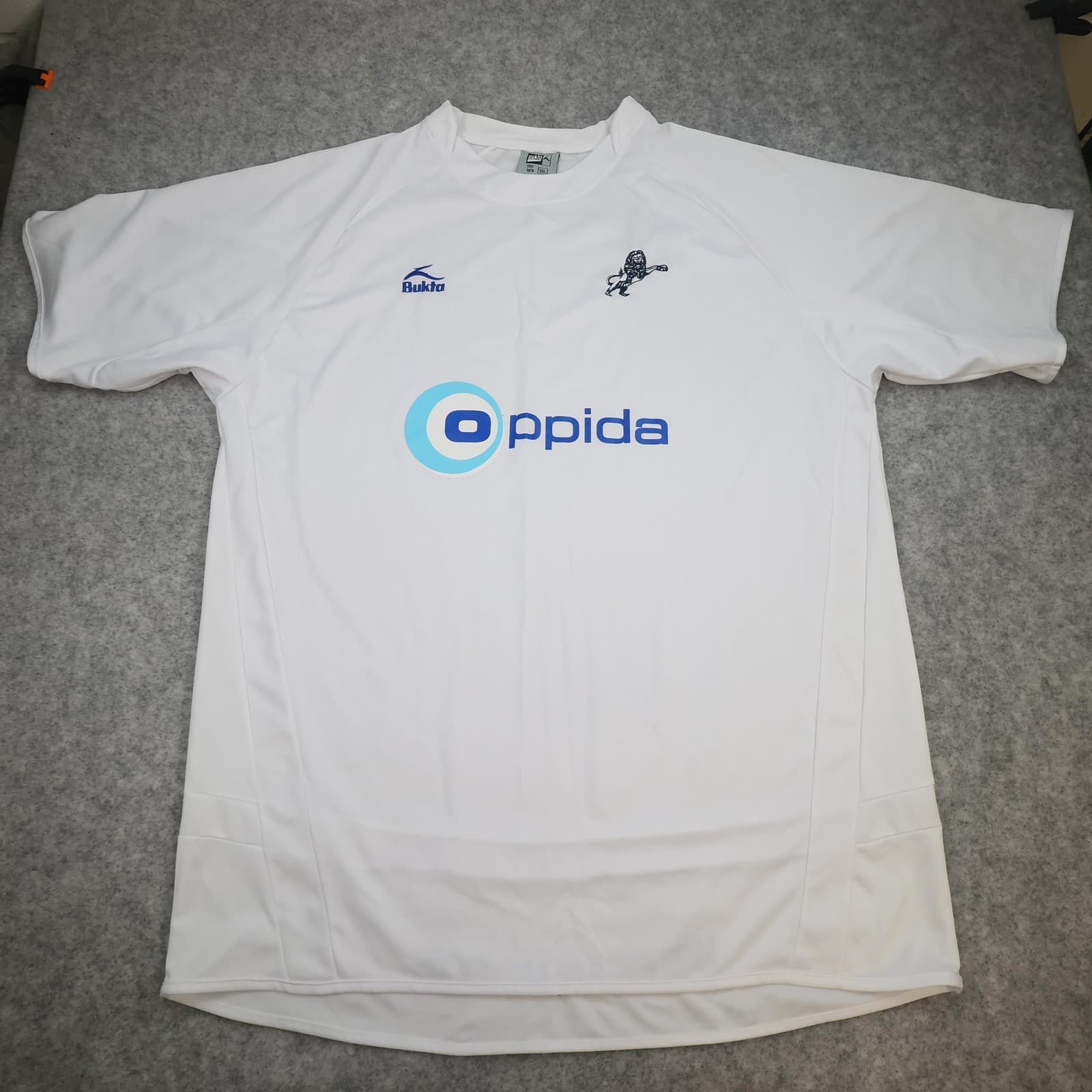 Millwall Shirt Mens 3XL White Away 2007 2008 Bukta Oppida Soccer Jersey