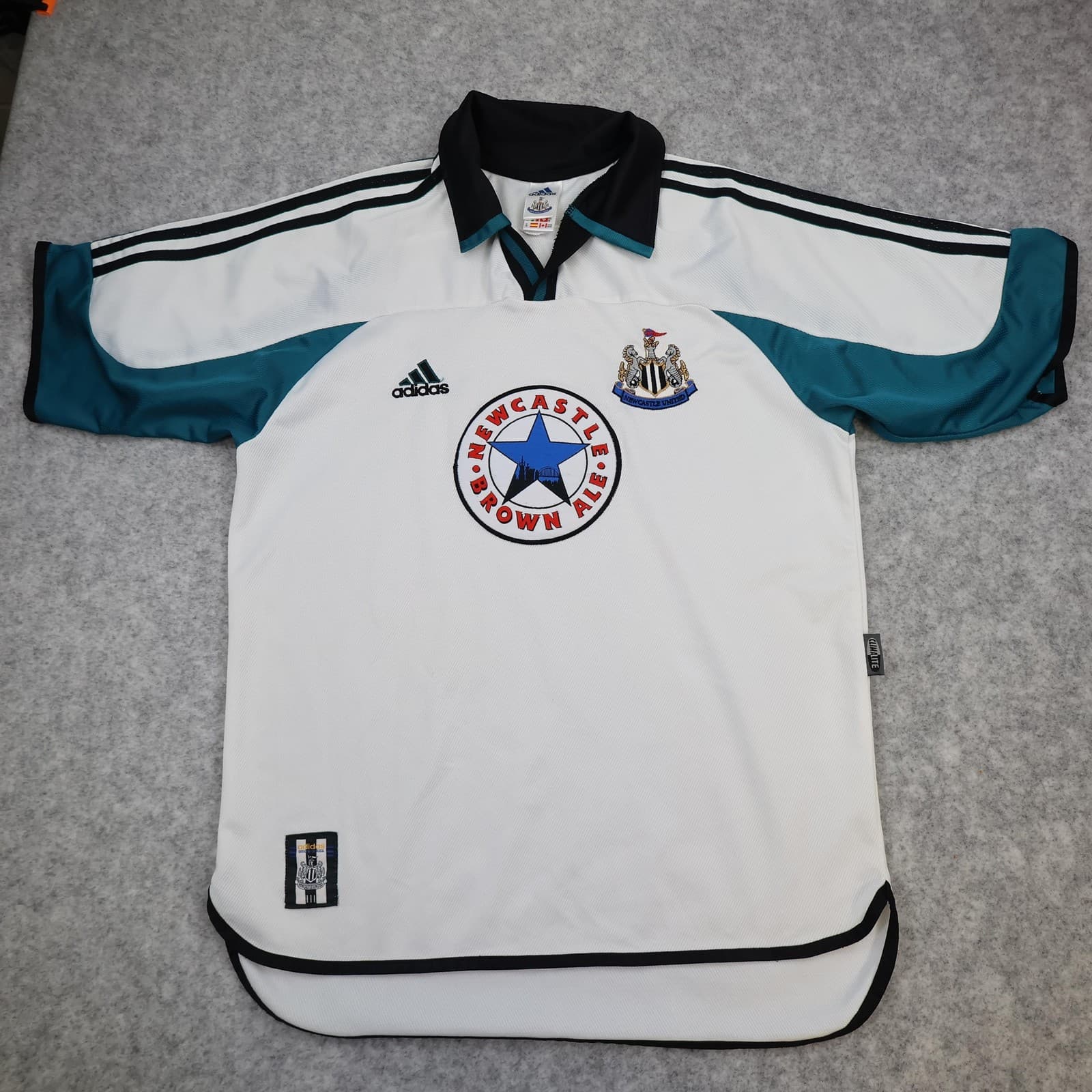 Vintage Newcastle United Shirt Mens Medium White Away 1999 2000 Adidas 90s