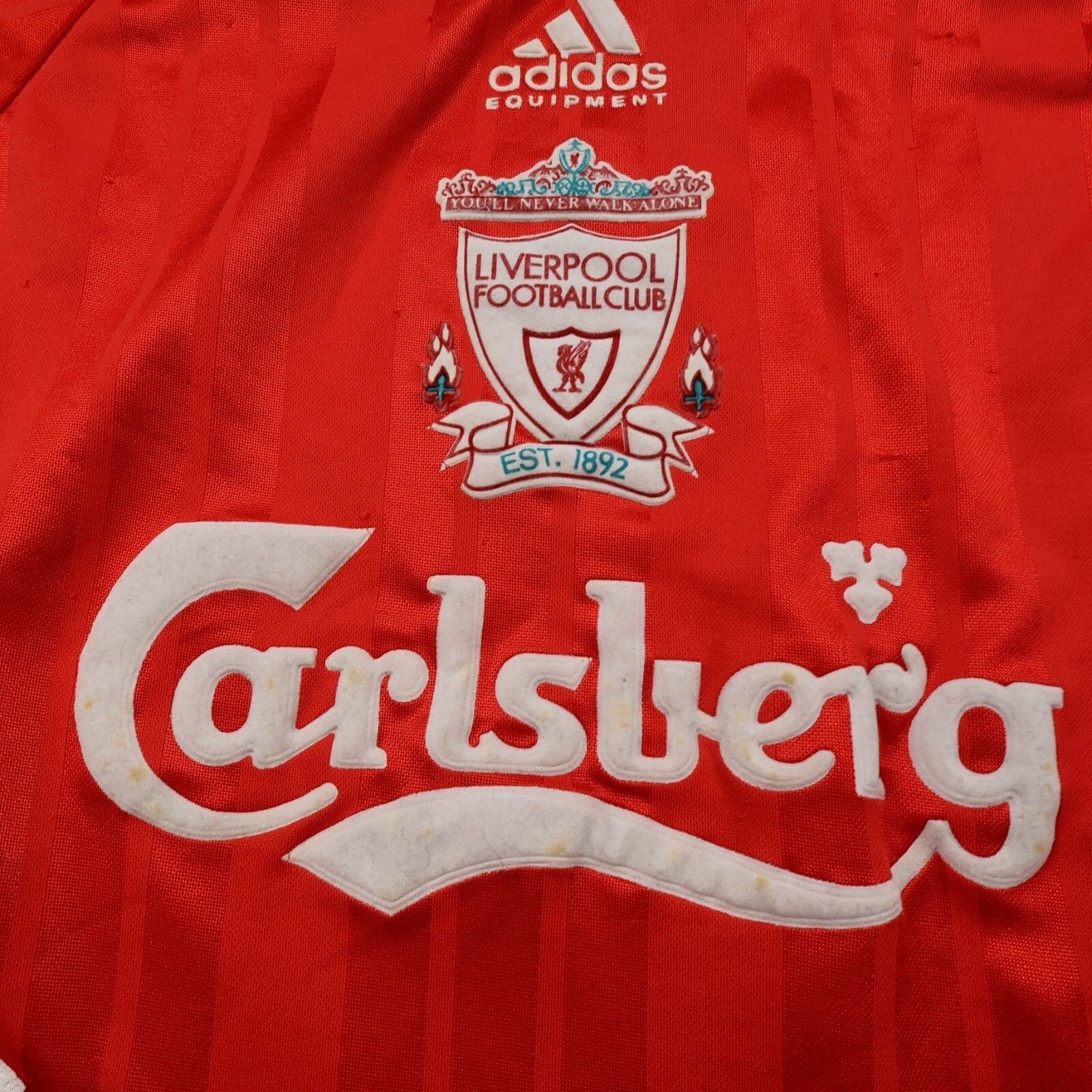 Vintage Liverpool Shirt Medium Red Home Kit 1993 1994 1995 Adidas 40 42 Jersey photo 3
