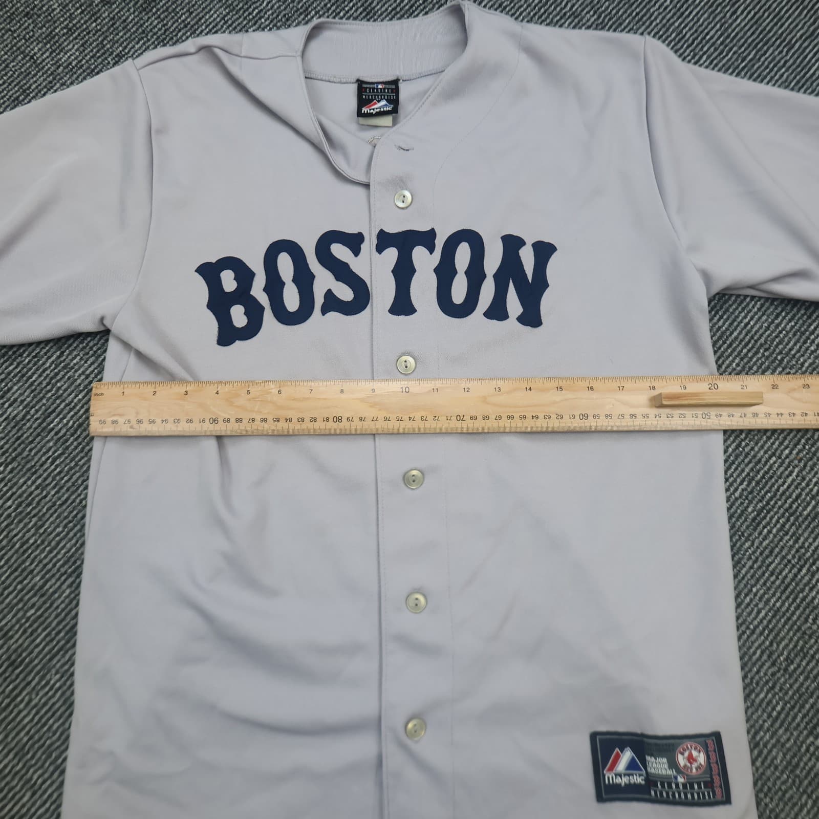Vintage Boston Red Sox Jersey Large Grey Men's MLB Majestic Rocco Baldelli 2000 photo 7