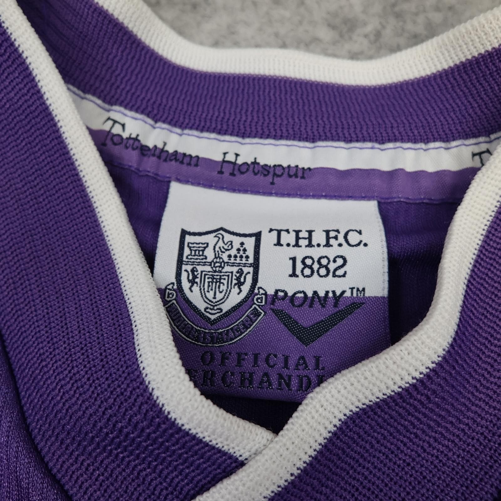Vintage Tottenham Hotspur Shirt Mens XL Purple Away 1998 1999 Pony Jersey Soccer photo 8