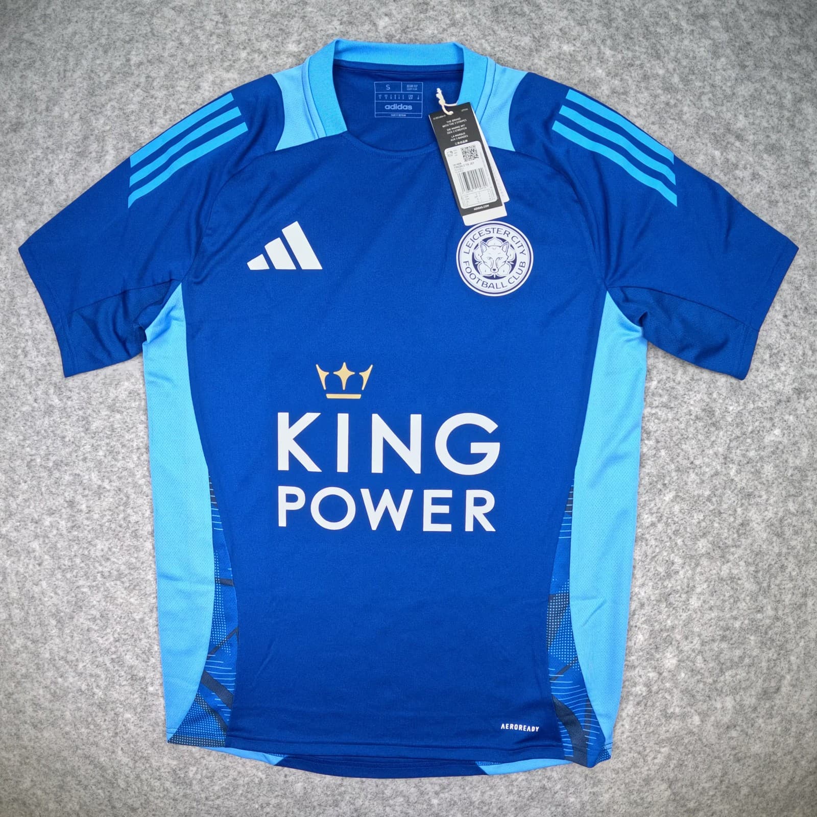 Leicester City Football Shirt Small Blue 24 25 adidas AEROREADY Training Jersey