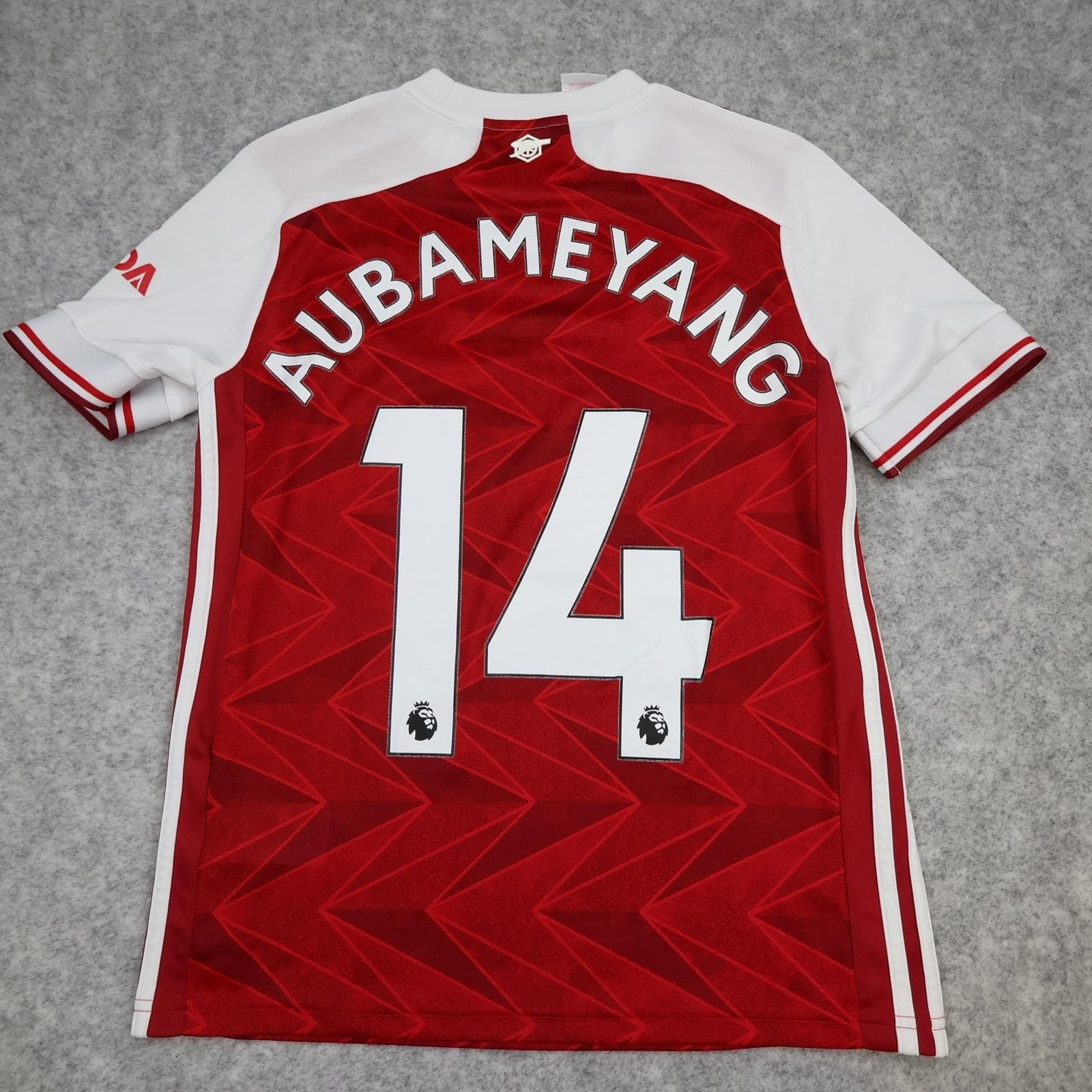 Arsenal Shirt Kids 13-14 Red Home 2020 2021 Adidas Aubameyang 14 Soccer Jersey