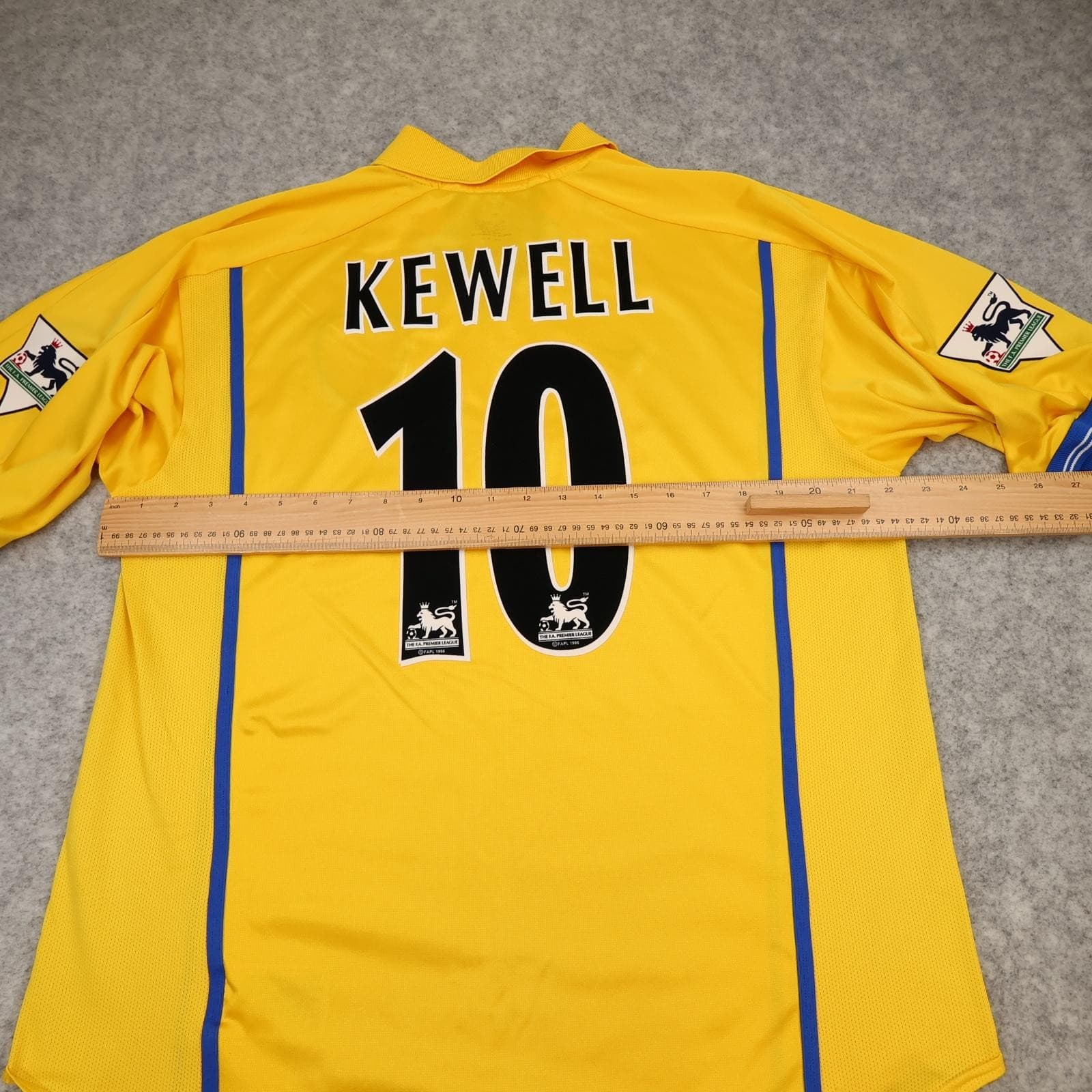 Leeds United Away Shirt Mens Large Yellow 2000 2002 Nike Strongbow Kewell Jersey photo 10