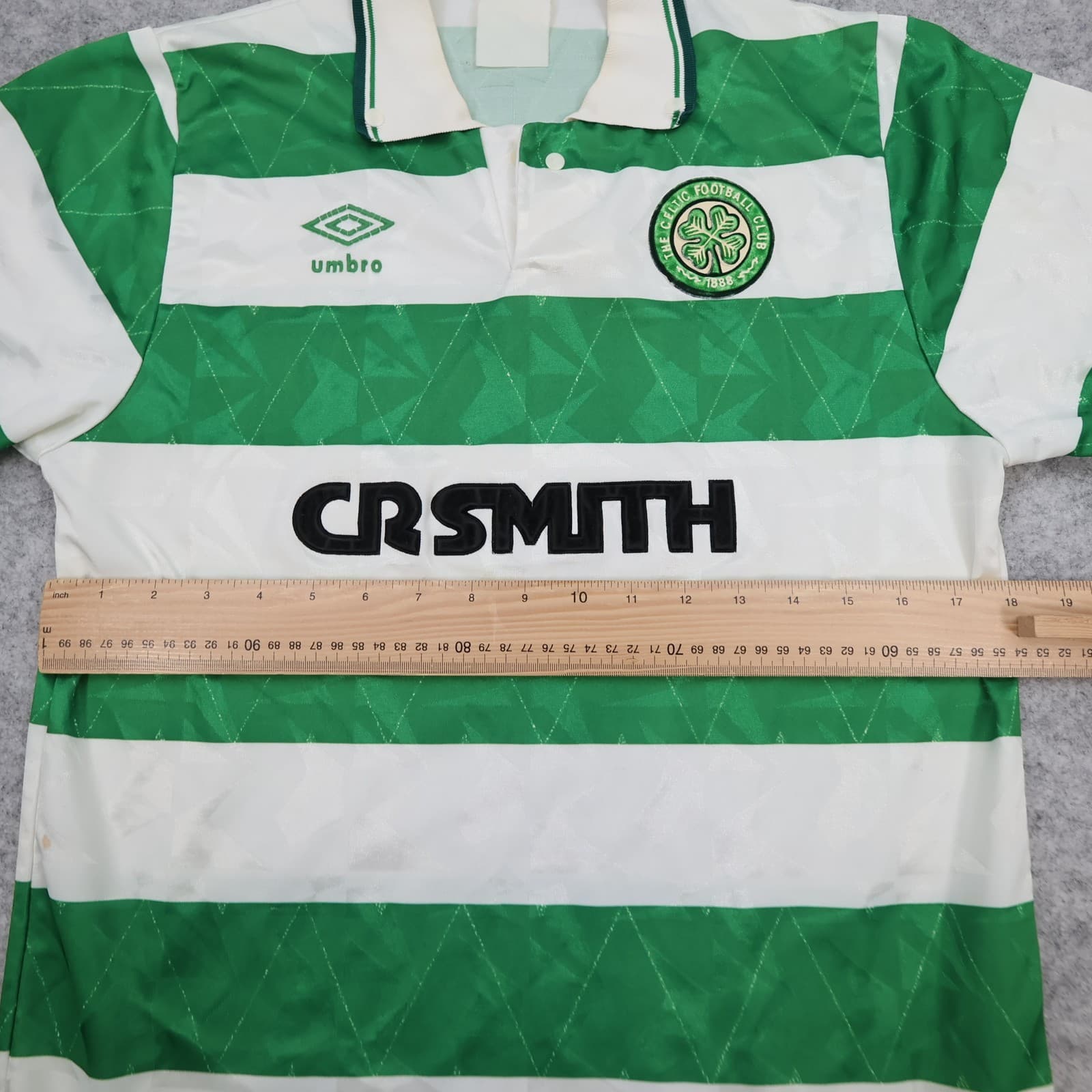 Vintage Celtic Football Shirt Medium Green Home Kit 1989 1991 Umbro Jersey photo 9