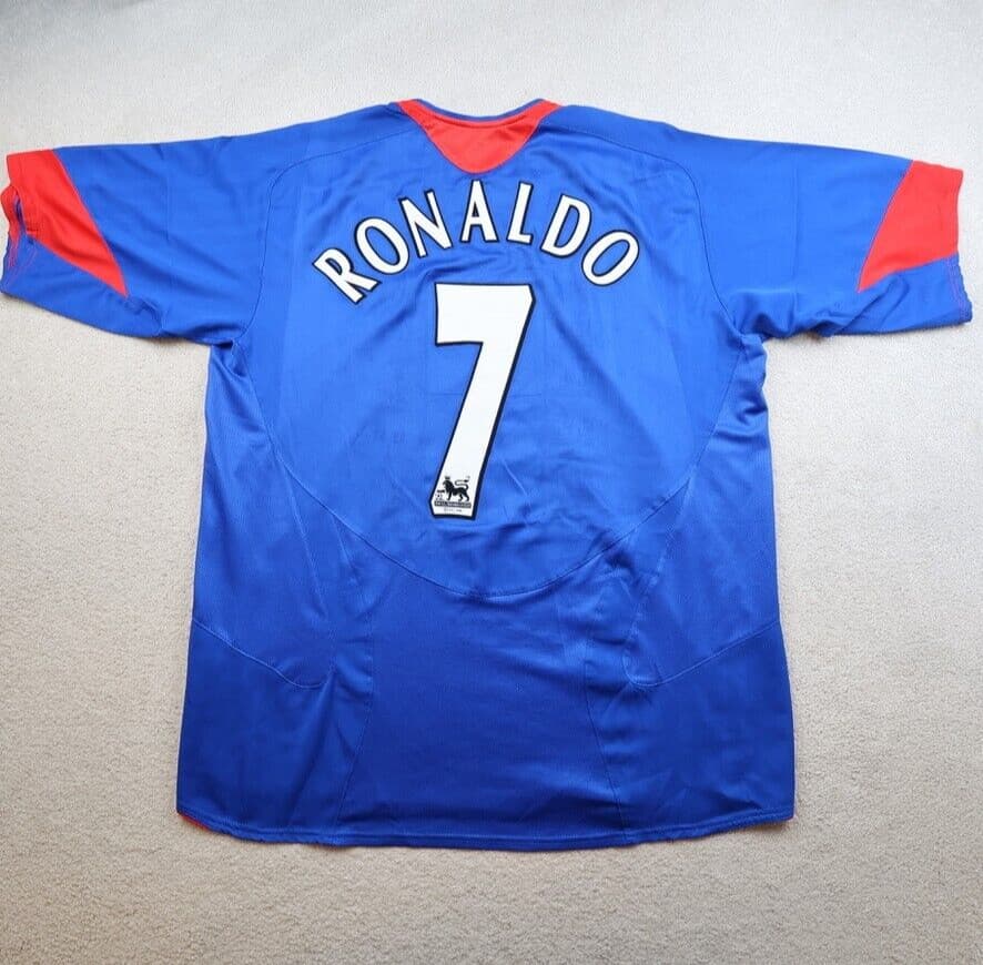 Manchester United Shirt Extra Large Blue Away Kit 2005 2006 Nike Jersey Ronaldo