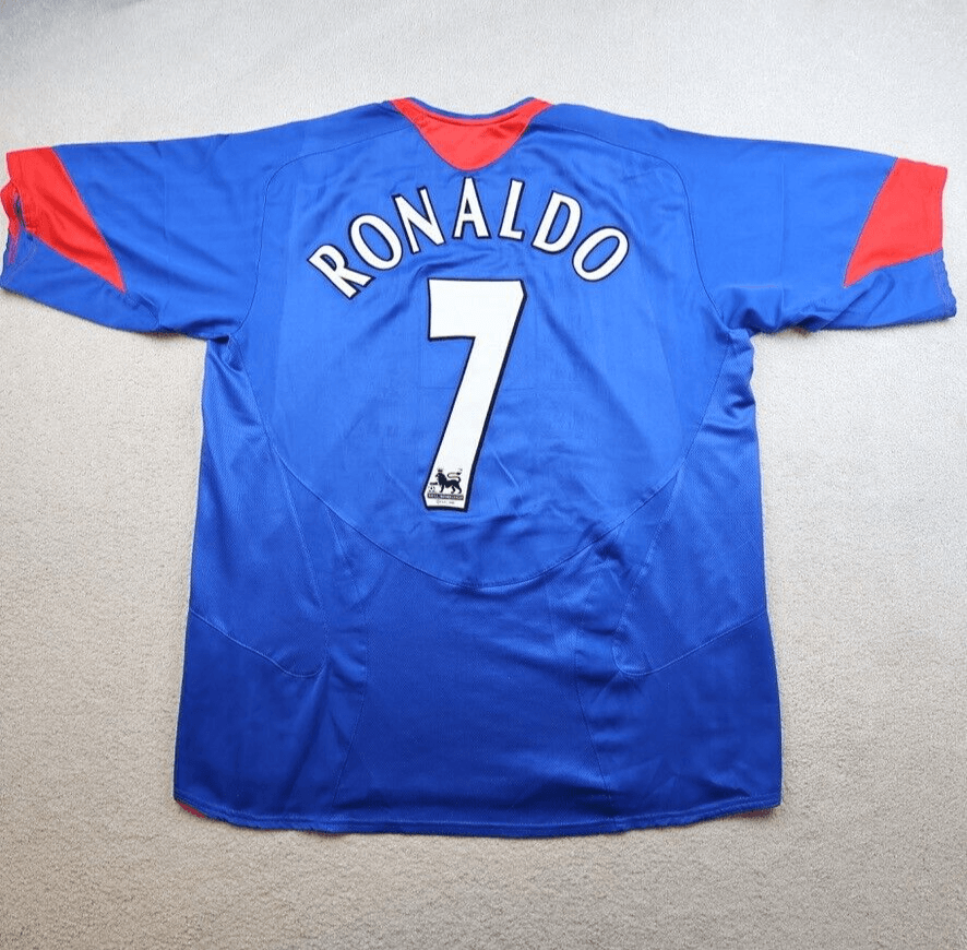 Manchester United Shirt Extra Large Blue Away Kit 2005 2006 Nike Jersey Ronaldo
