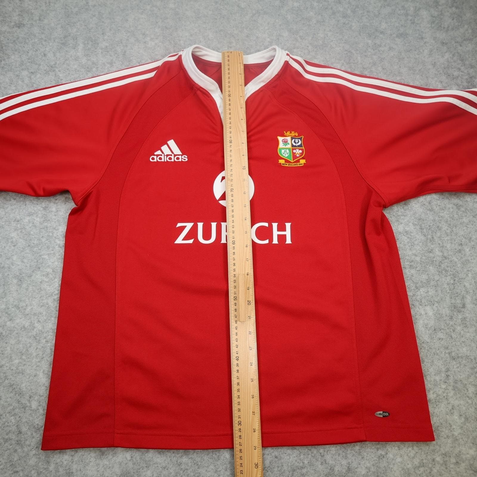 Vintage British Lions Rugby Shirt Mens XL Red Rugby Union Adidas Zurich 2005 photo 12