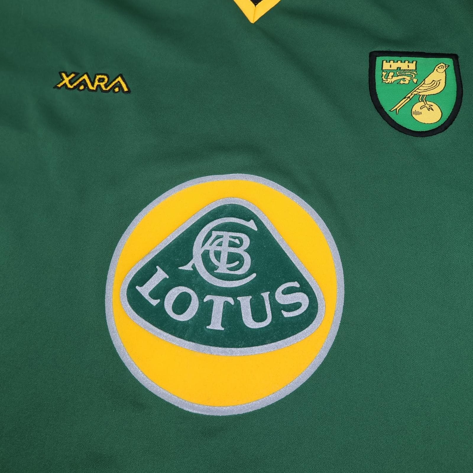 Norwich City Shirt Mens XL Green 2003 2004 Xara Lotus Sponsor Soccer Jersey photo 3