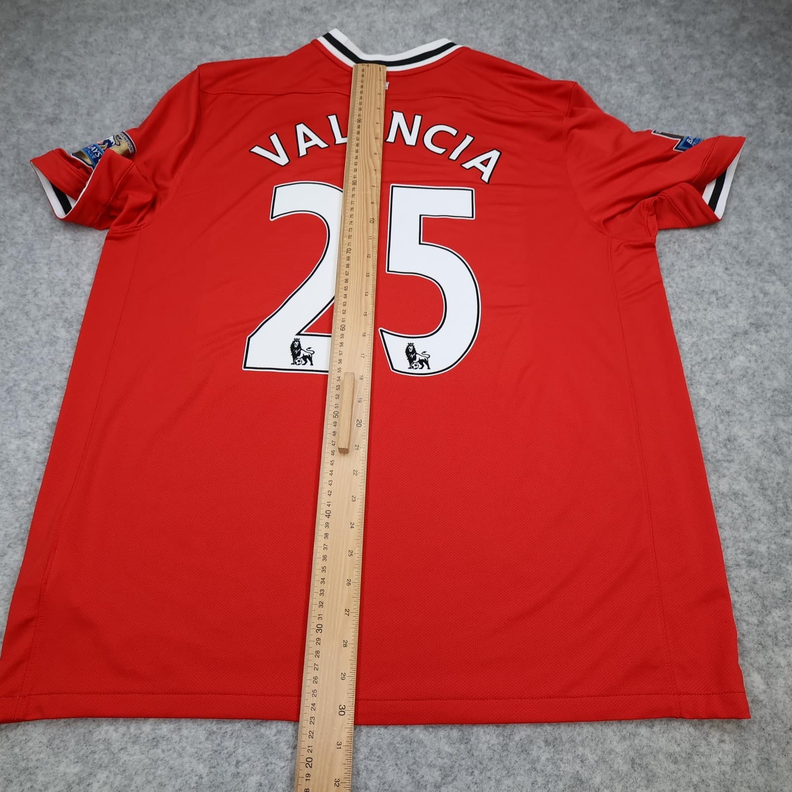 Manchester United Shirt Mens 2XL Red Home 2011 2012 EPL Nike Valencia 25 Jersey photo 14