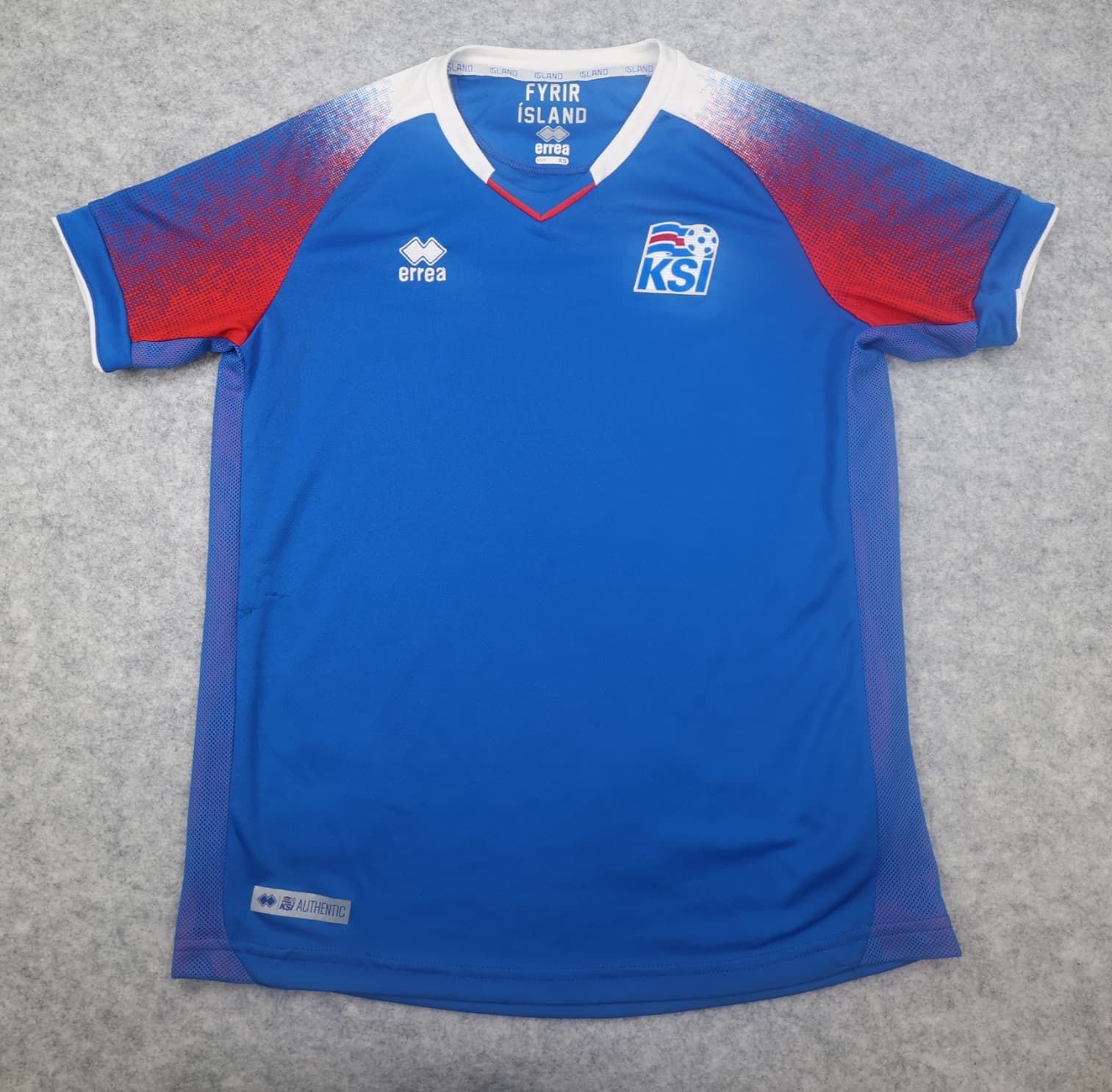 Iceland Football Shirt Extra Small Blue Home Kit 2018 2019 Soccer Jersey KSI