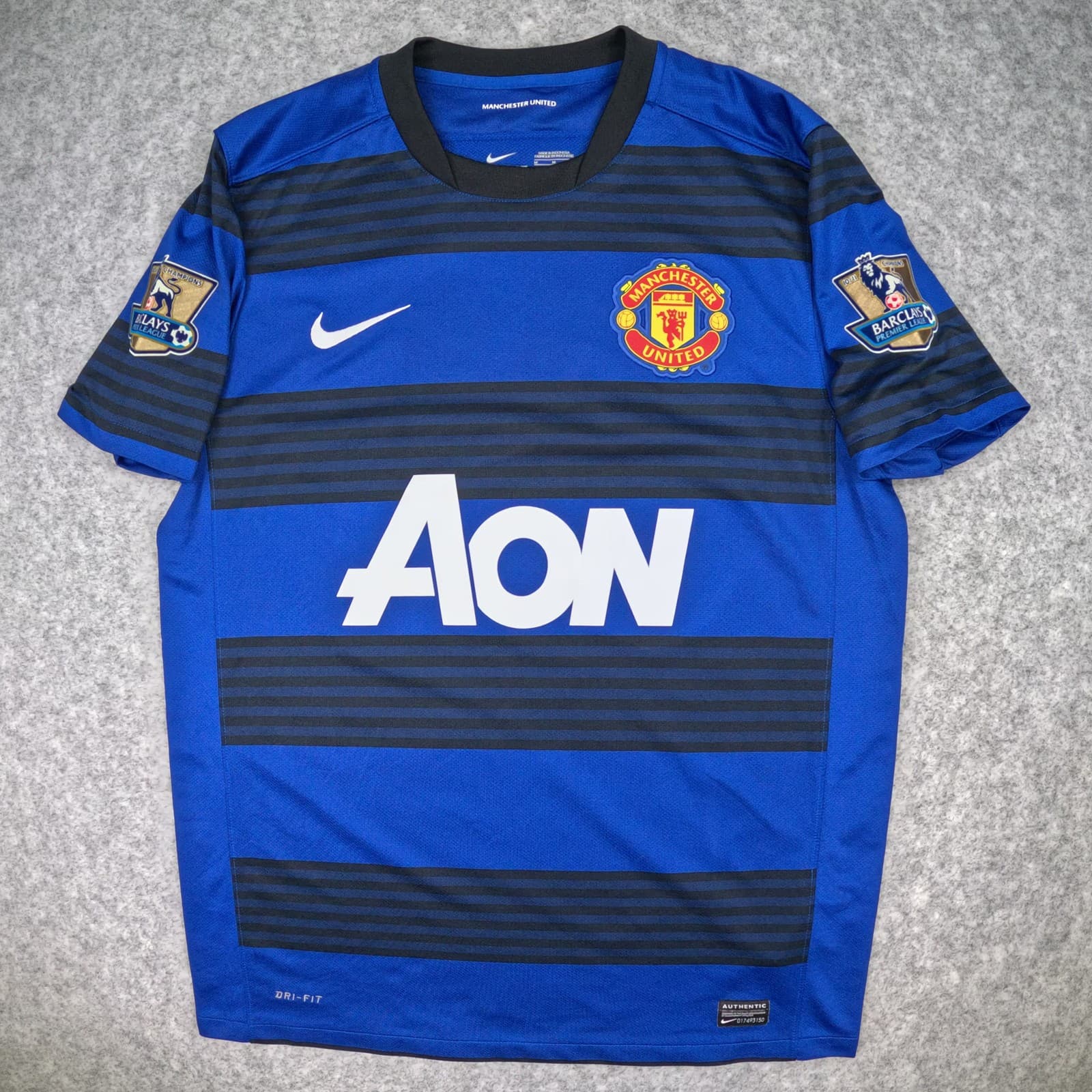 Manchester United Football Shirt Medium Blue Away 2011 13 Nike Rooney 10 Jersey photo 2