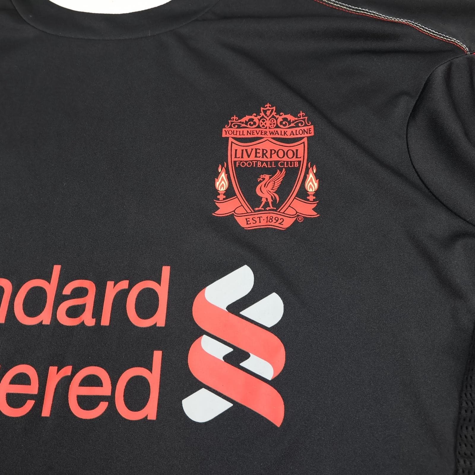Liverpool Training Top Mens Large Black Adidas Standard Chartered 2010 2011 photo 5