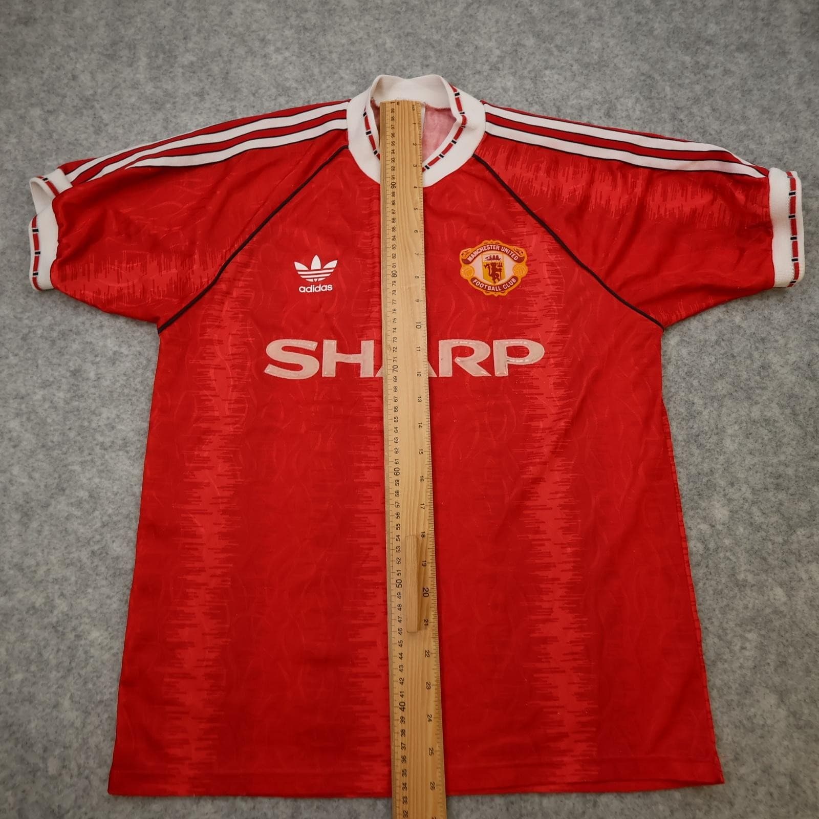Vintage Manchester United Shirt Mens Medium Red Home 1990 92 Adidas Sharp Jersey photo 11